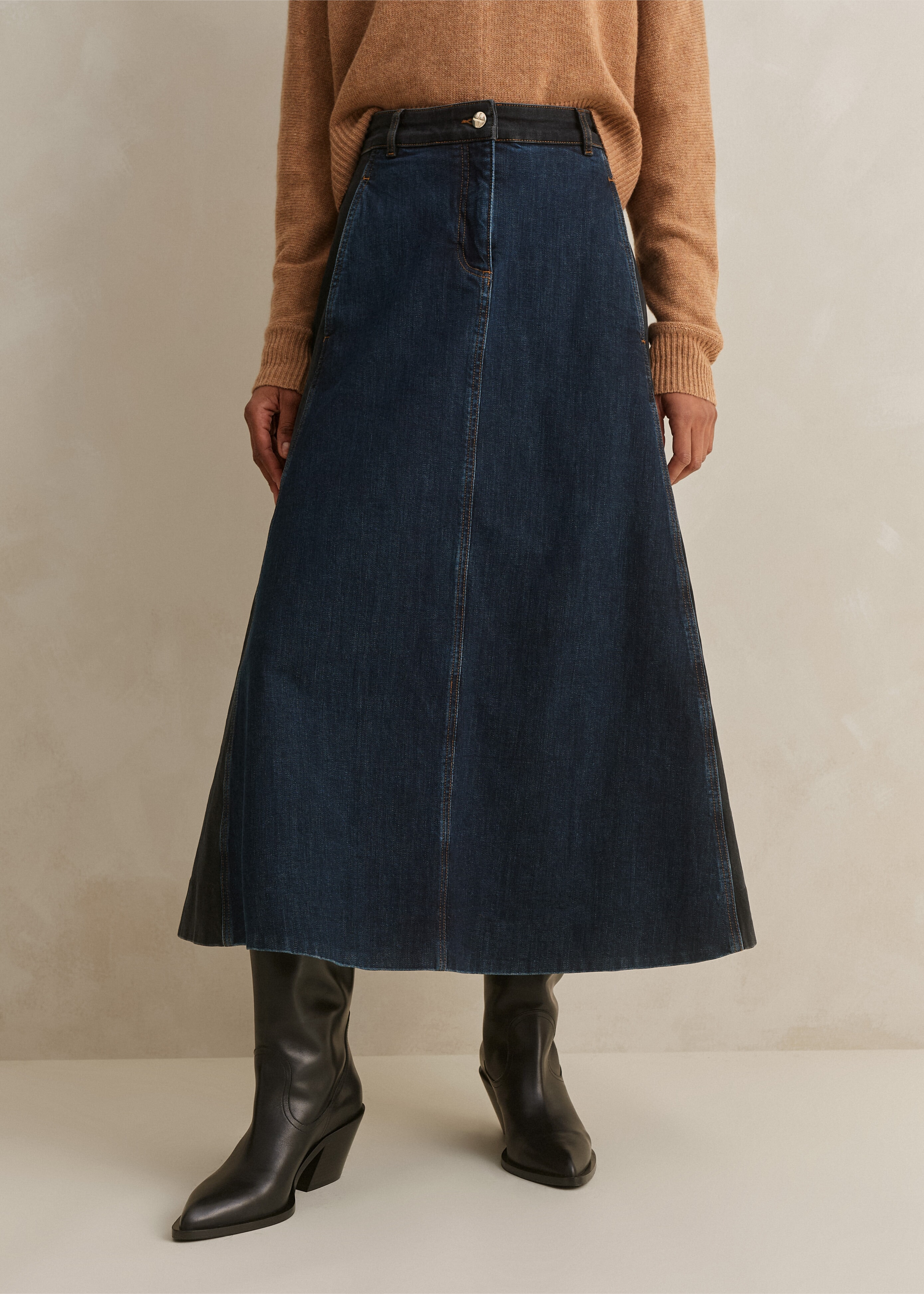 Denim A-Line Skirt Style 242919