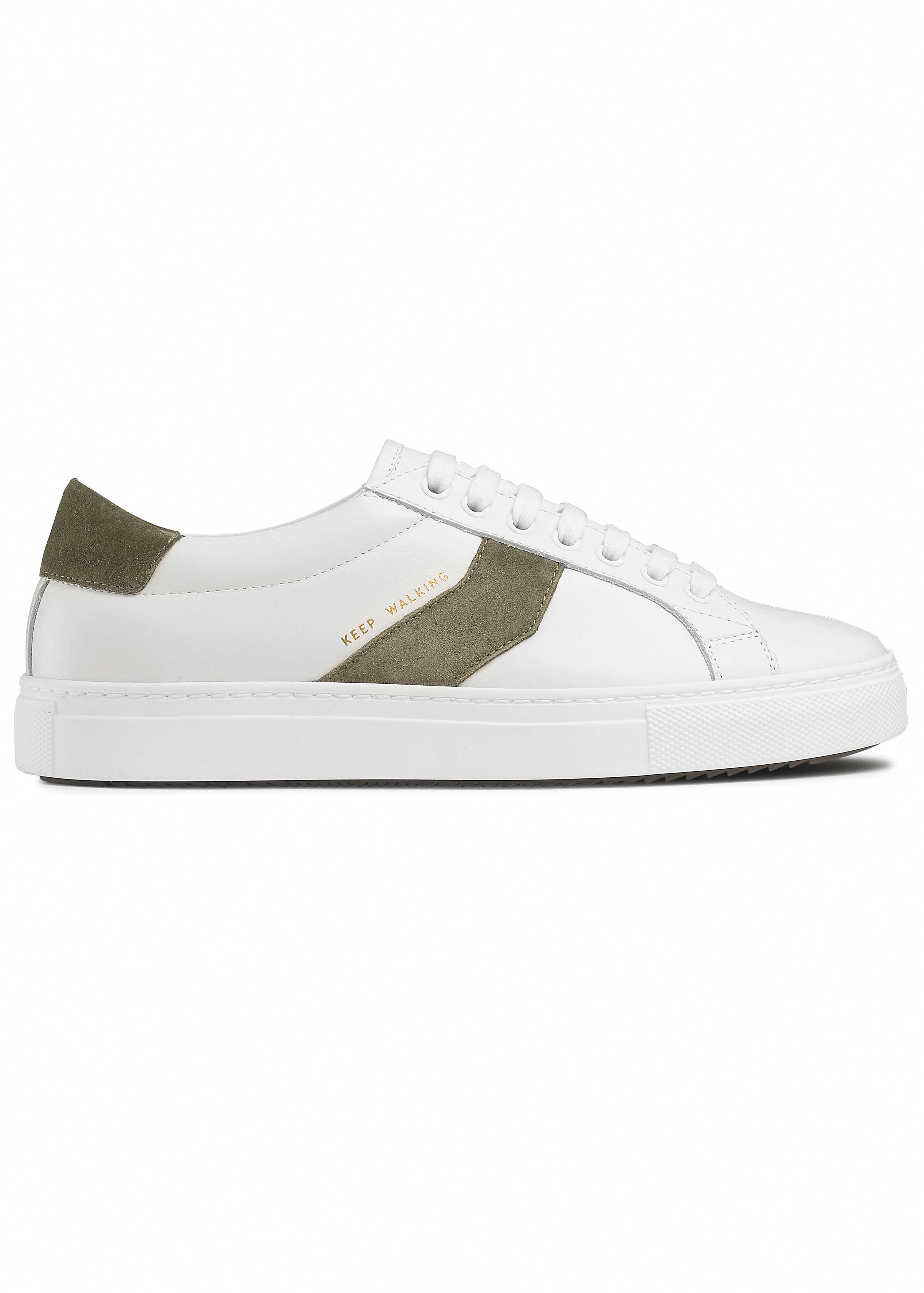 Leather Sneaker White/Khaki