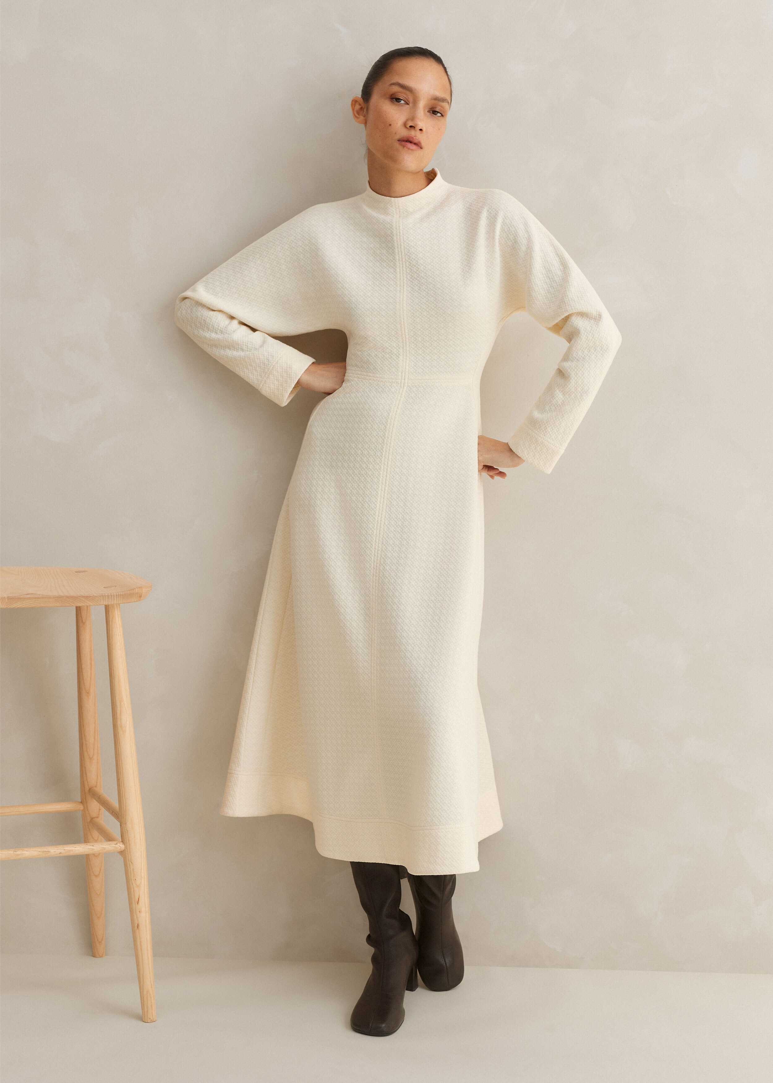 Batwing sleeve midi dress best sale