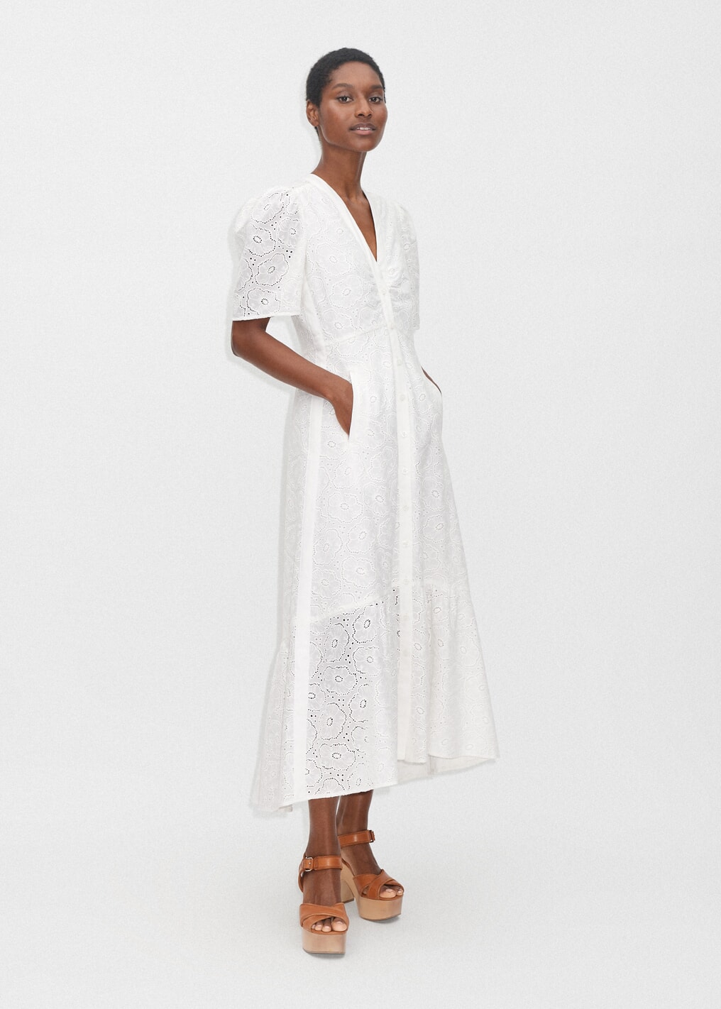 Cotton Broderie Maxi Dress, £275, Me+Em – buy now