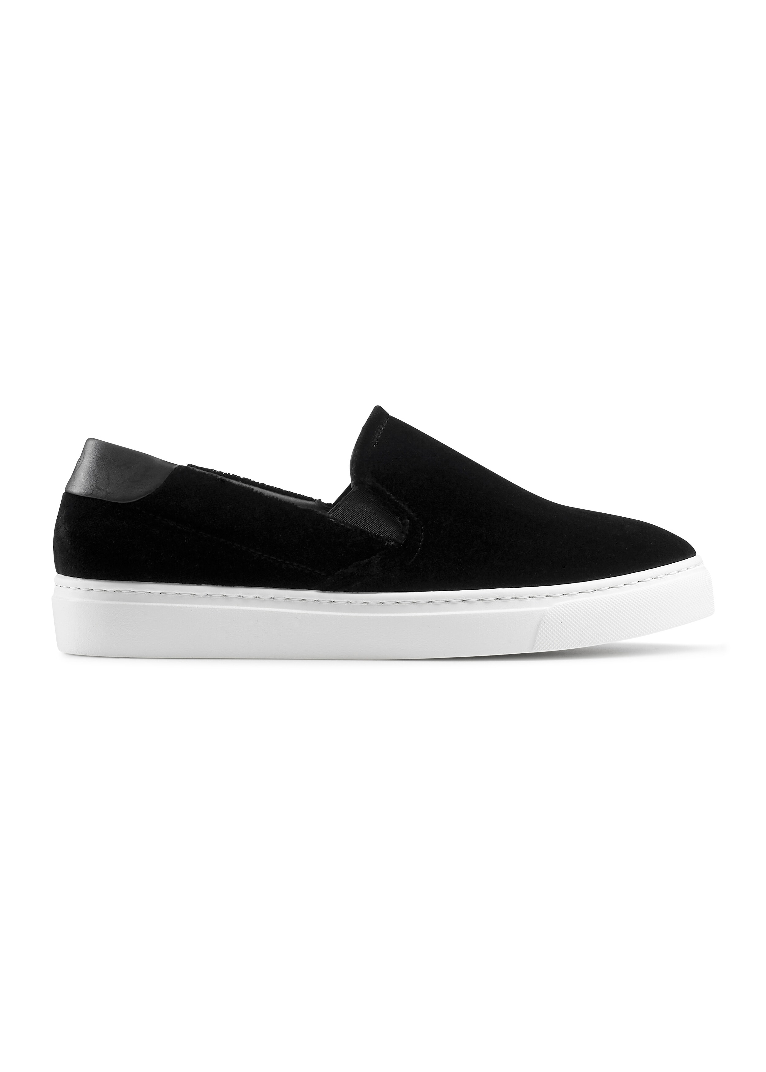 Velvet Slip On Trainer Black