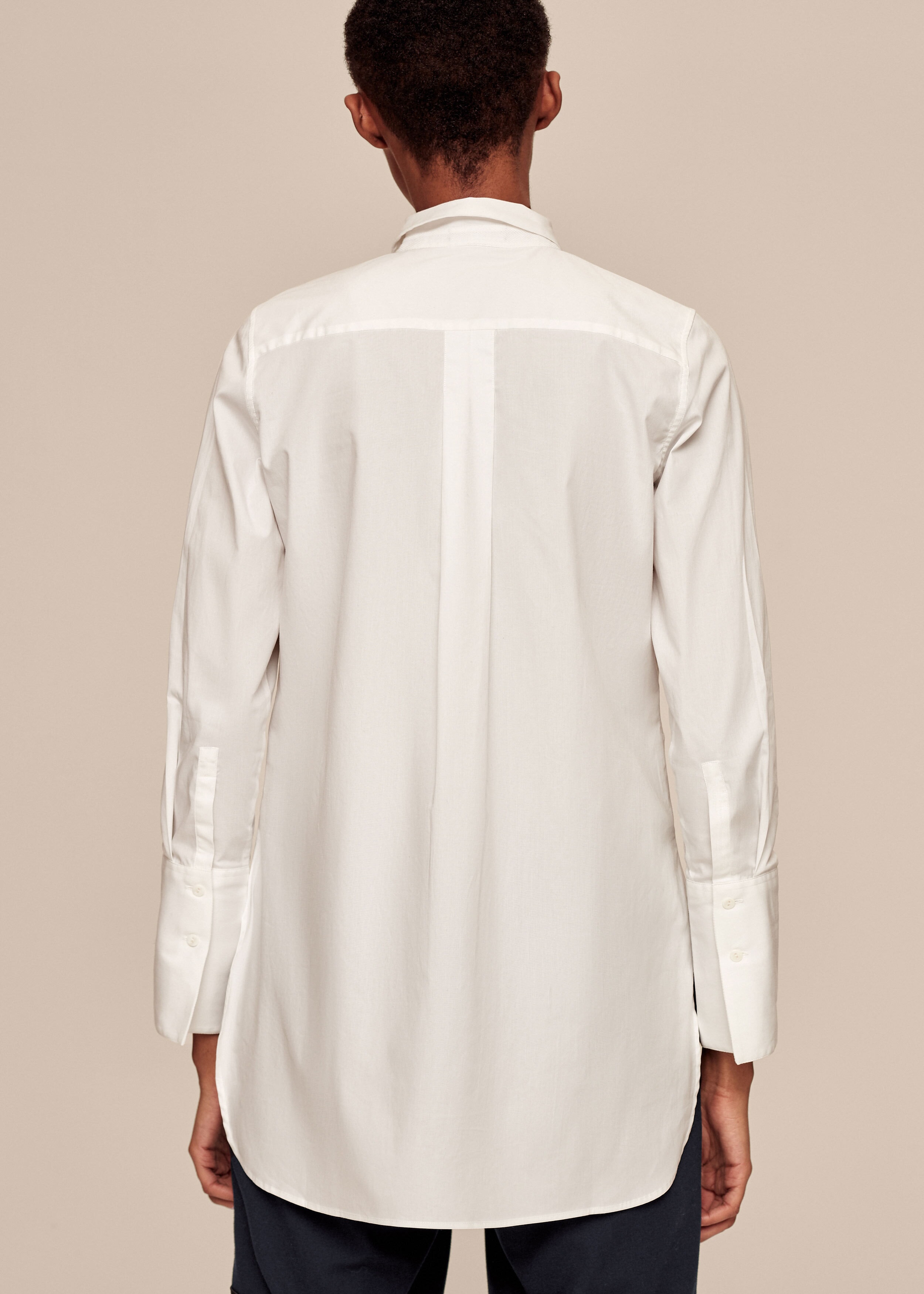 Longline White Cotton Shirt White