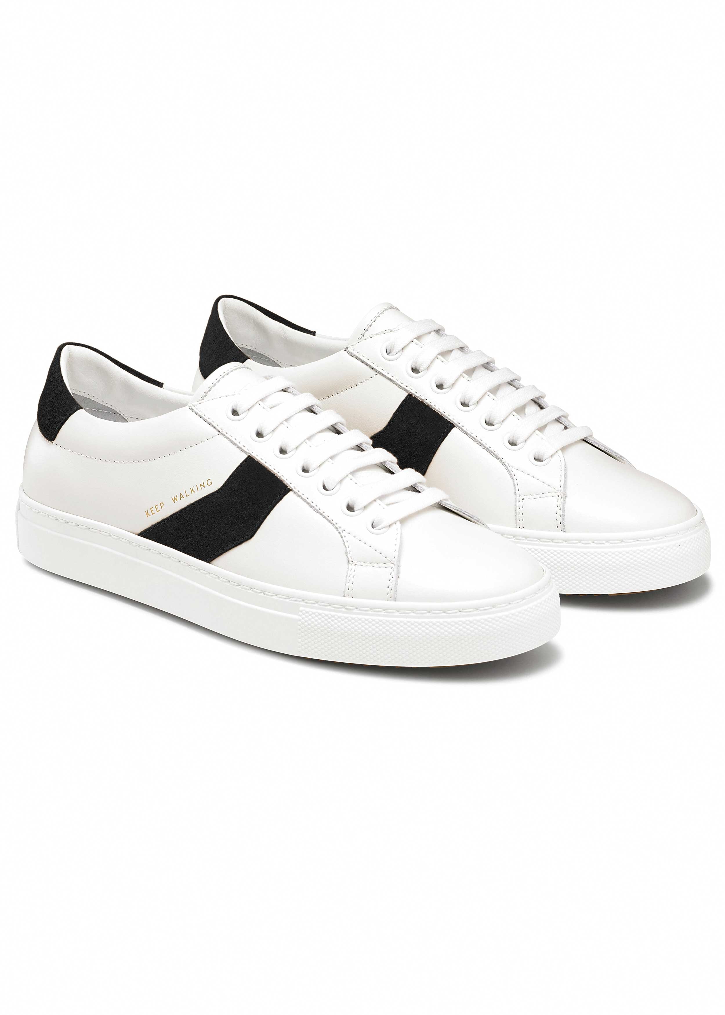 Leather Sneaker White/Black Suede