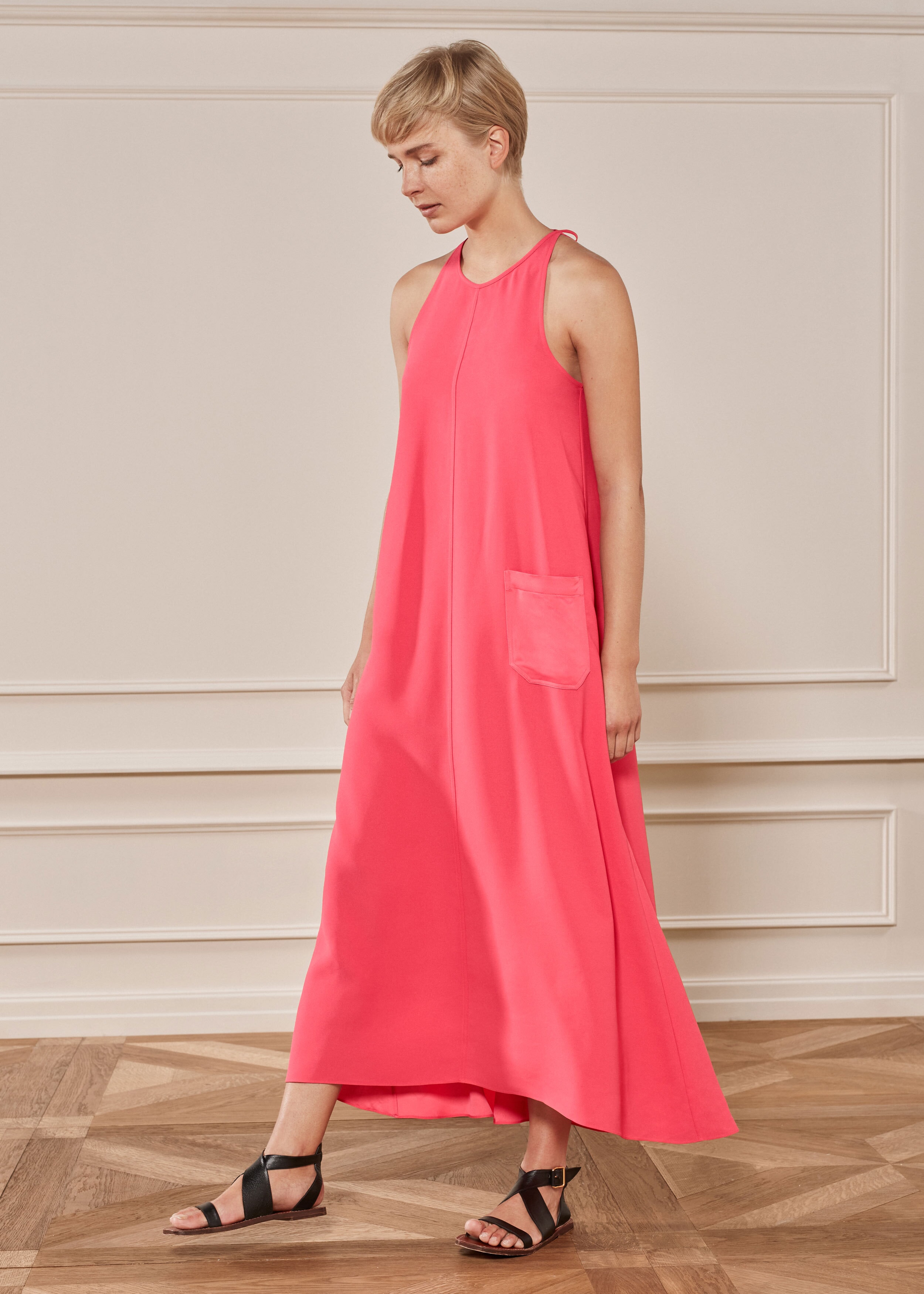 Halterneck Summer Dress Peony Pink
