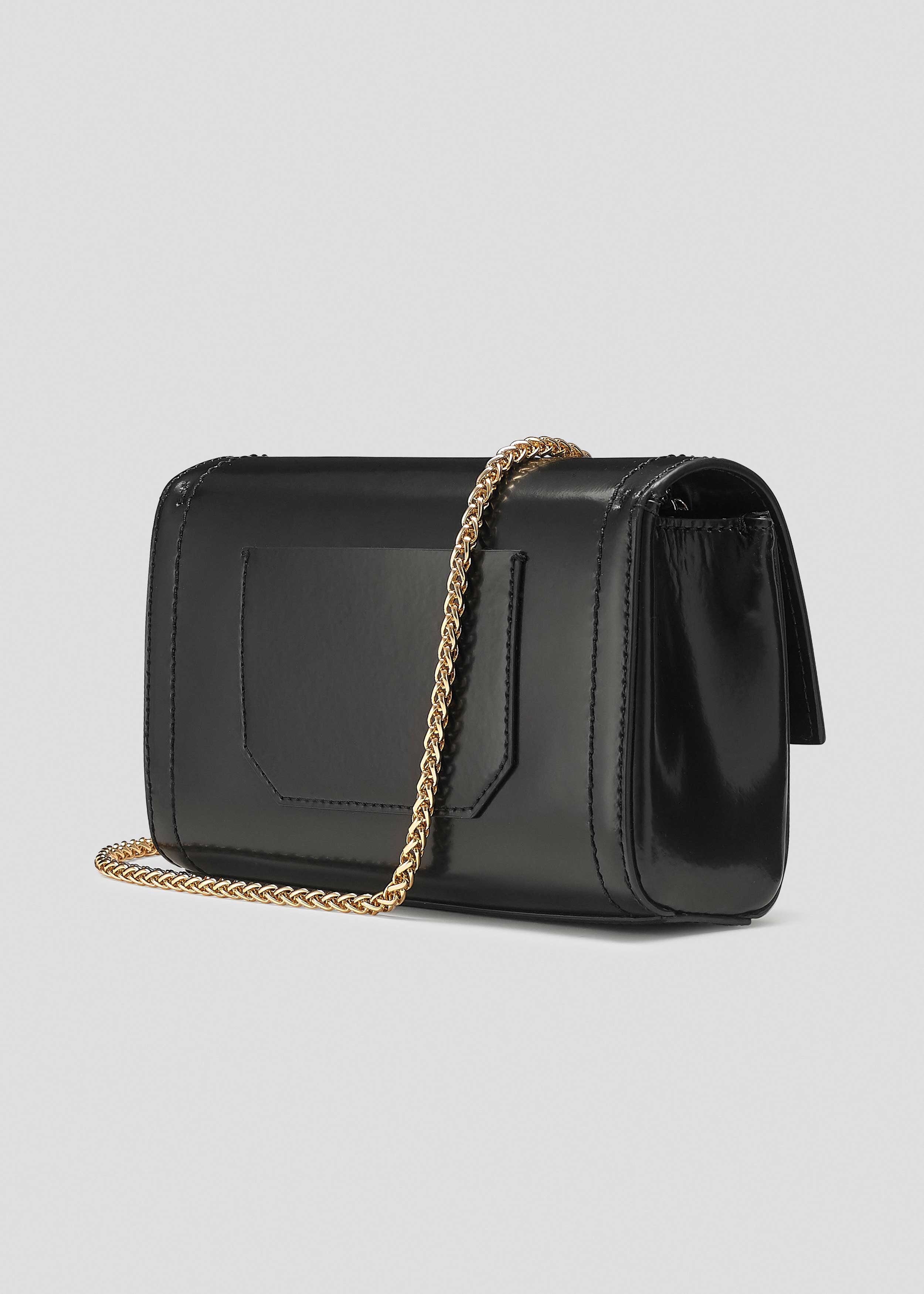 Grace Shiny Leather Mini Bag Black