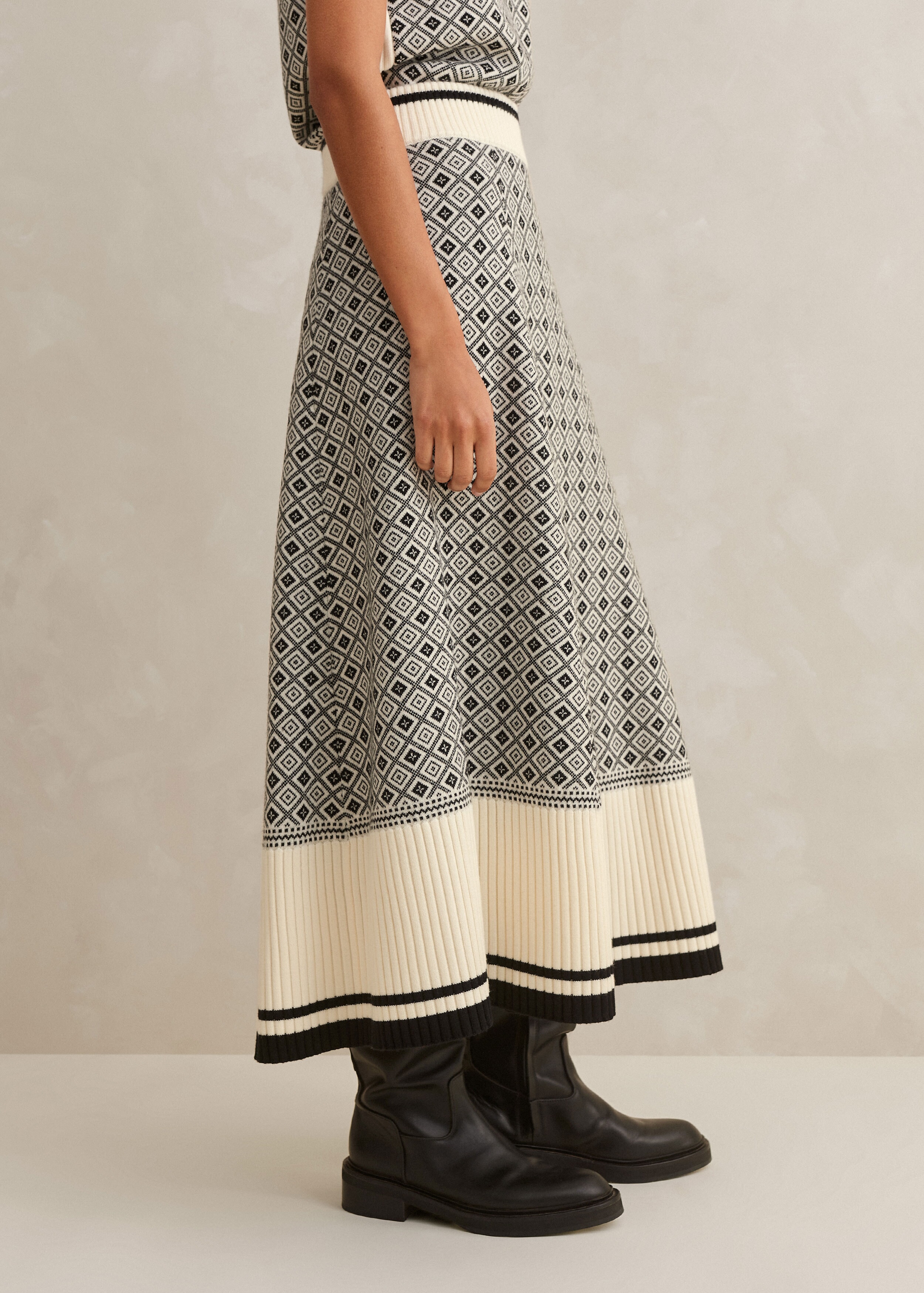 Monogram Jacquard Denim A-Line Skirt - Ready-to-Wear 1A9NK8