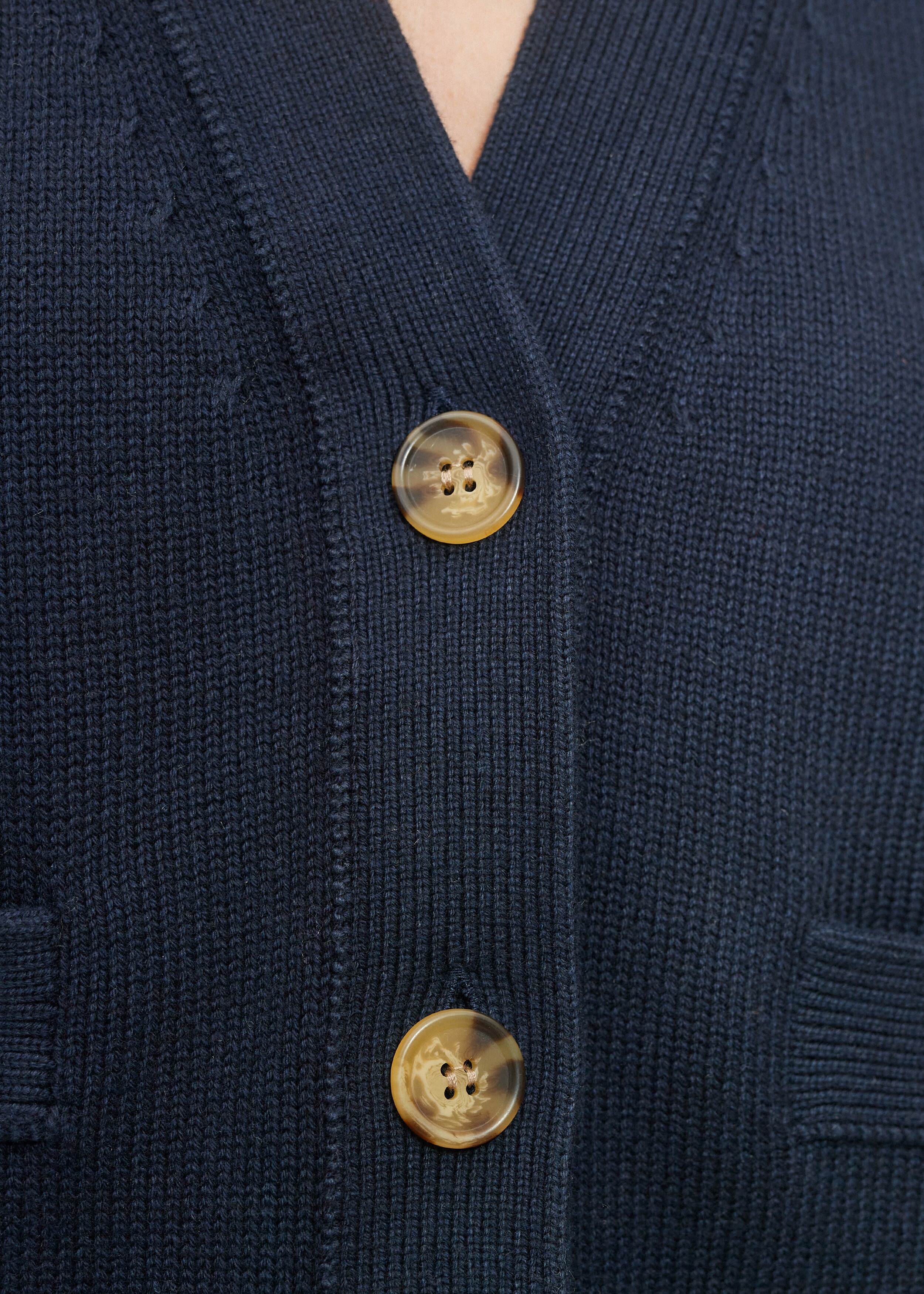 Cotton Cashmere Button Through Vest Navy