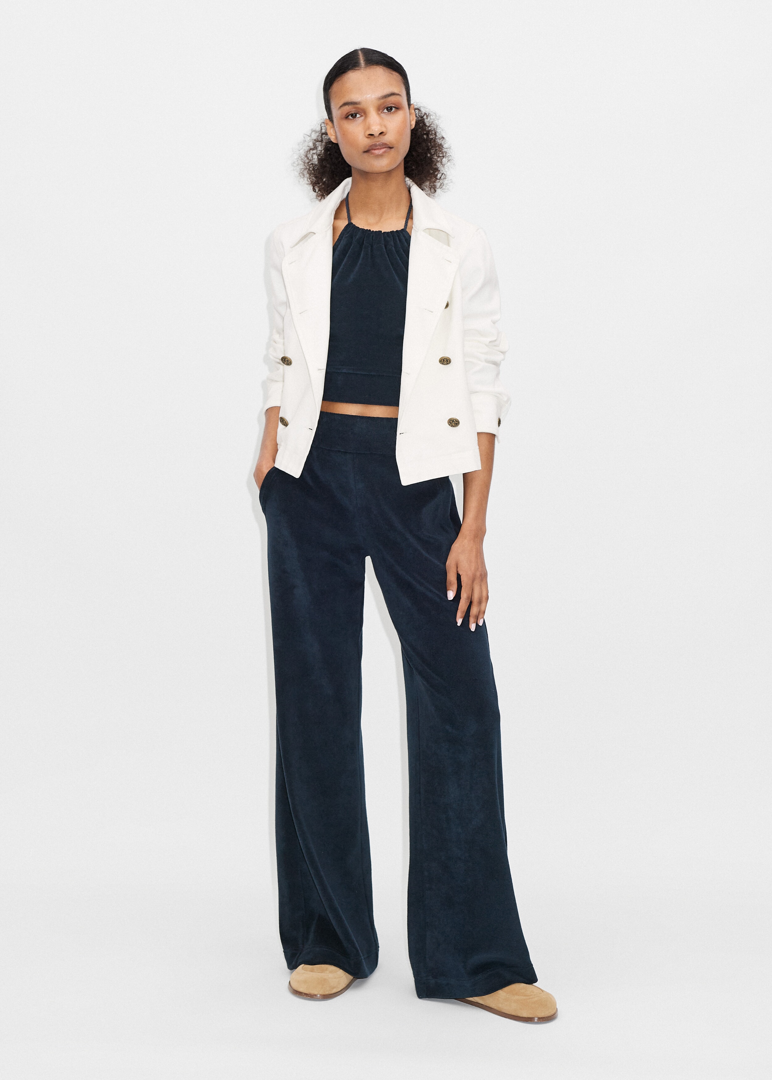 Toweling Wide-Leg Pant Co-Ord