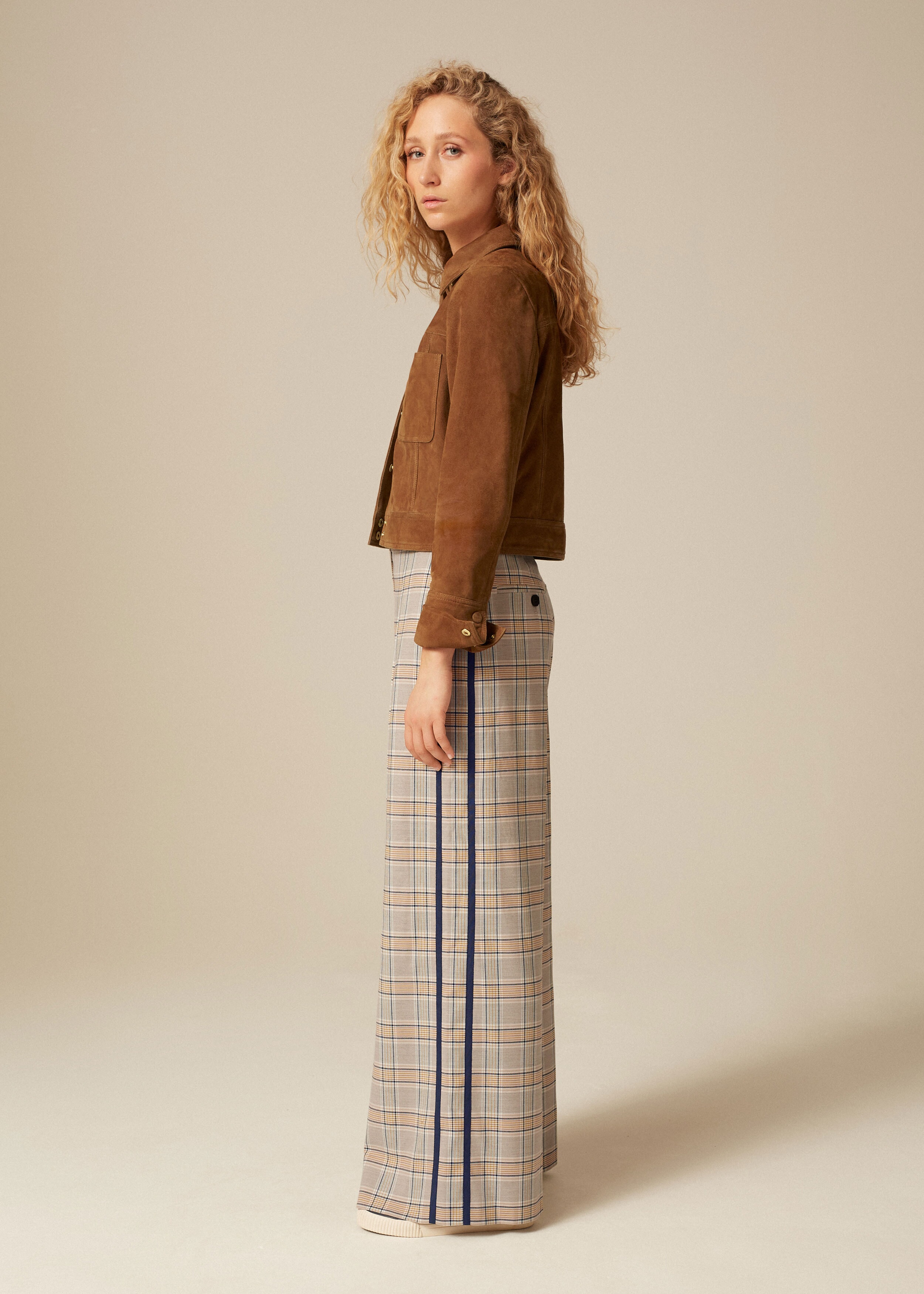 Magliano 18 aw check wide pants-