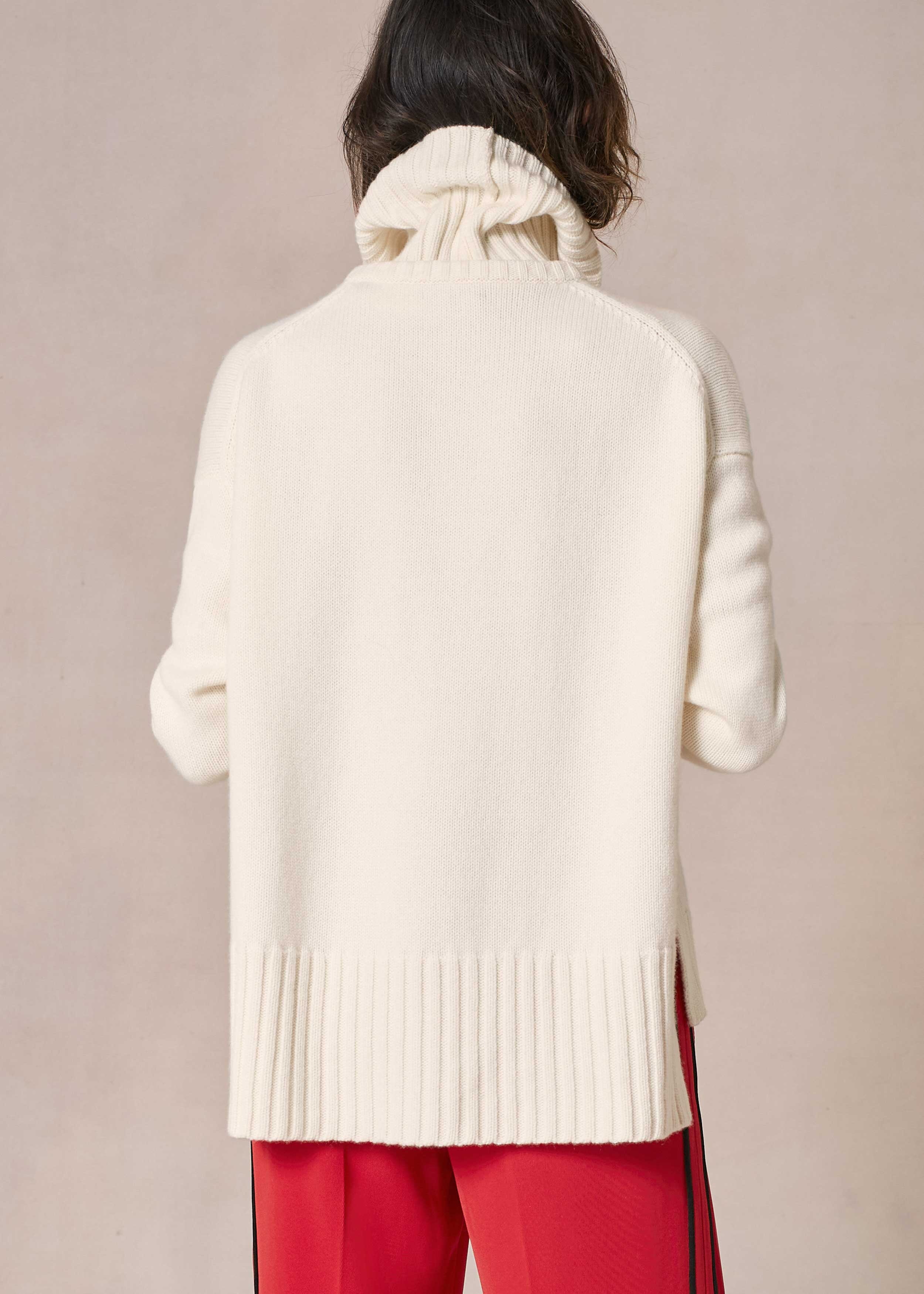 Merino Cashmere Boxy Jumper + Snood Cream