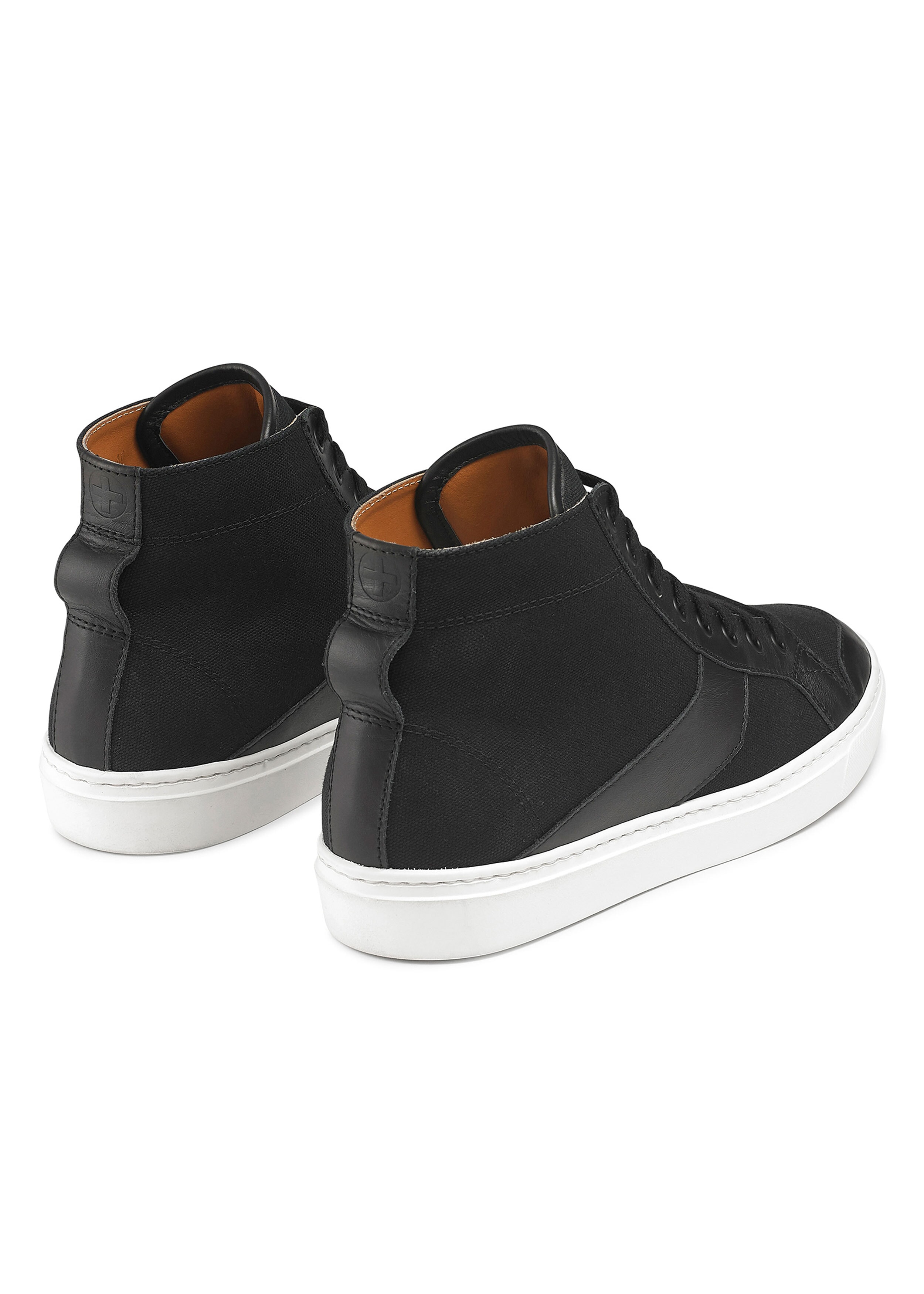Canvas & Leather High Top Sneaker Black