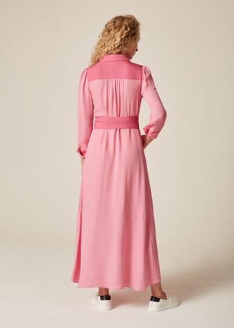 The Duchess of Cambridge wore Me+Em Colour Block Silk Shirt Dress 
