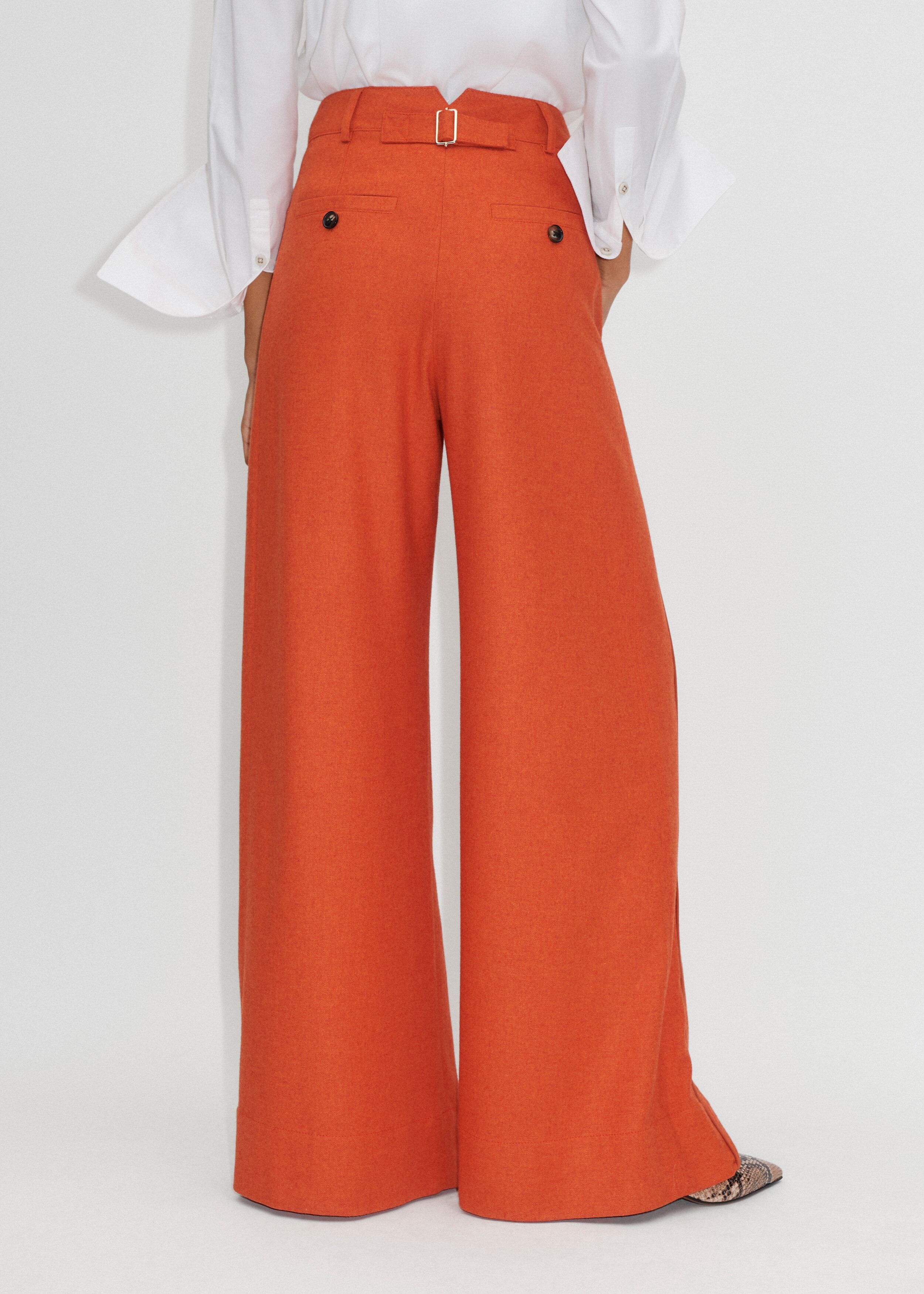 Italian Flannel High-Waist Wide-Leg Pant Clementine