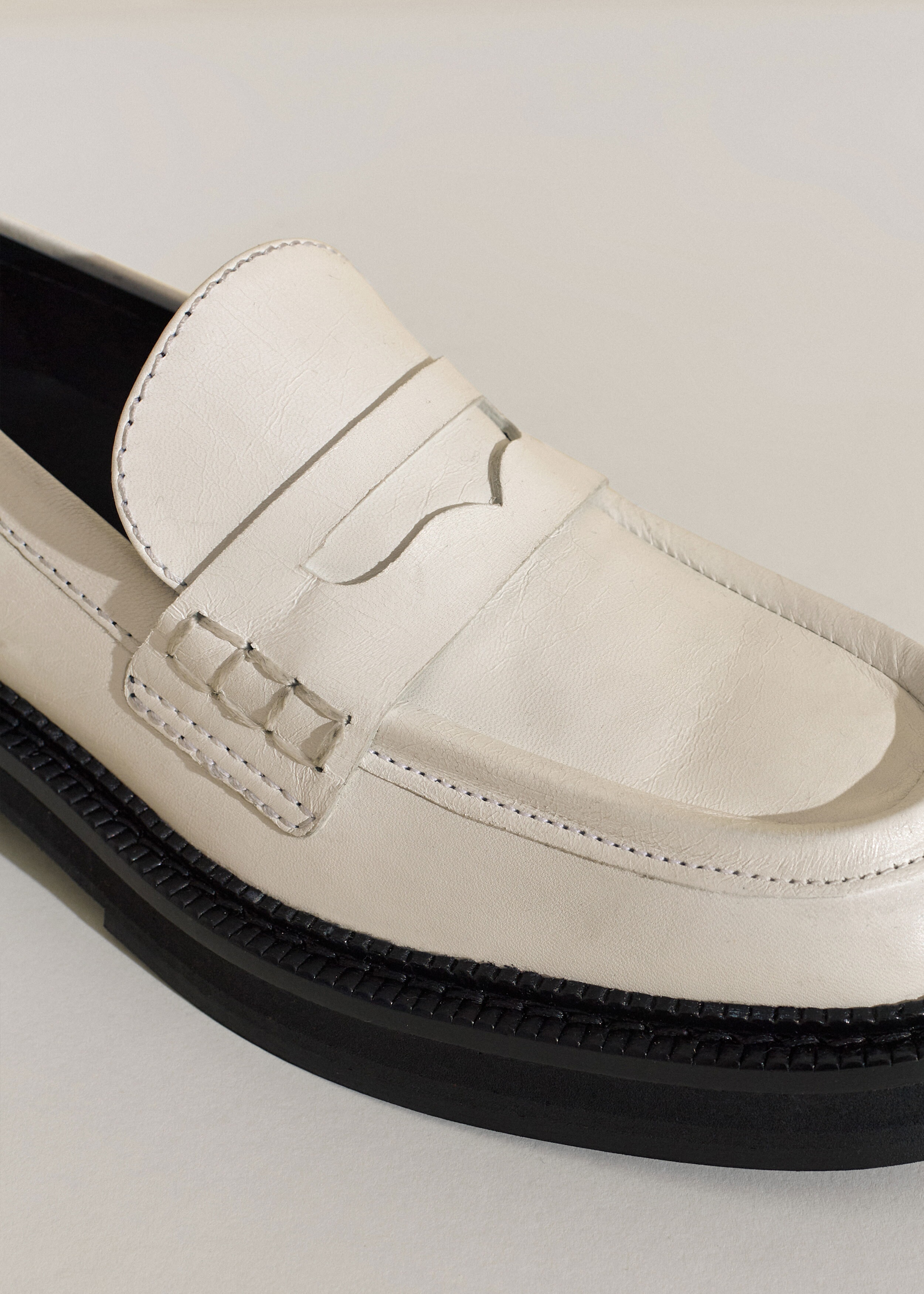 Chunky Square Toe Loafer Off White