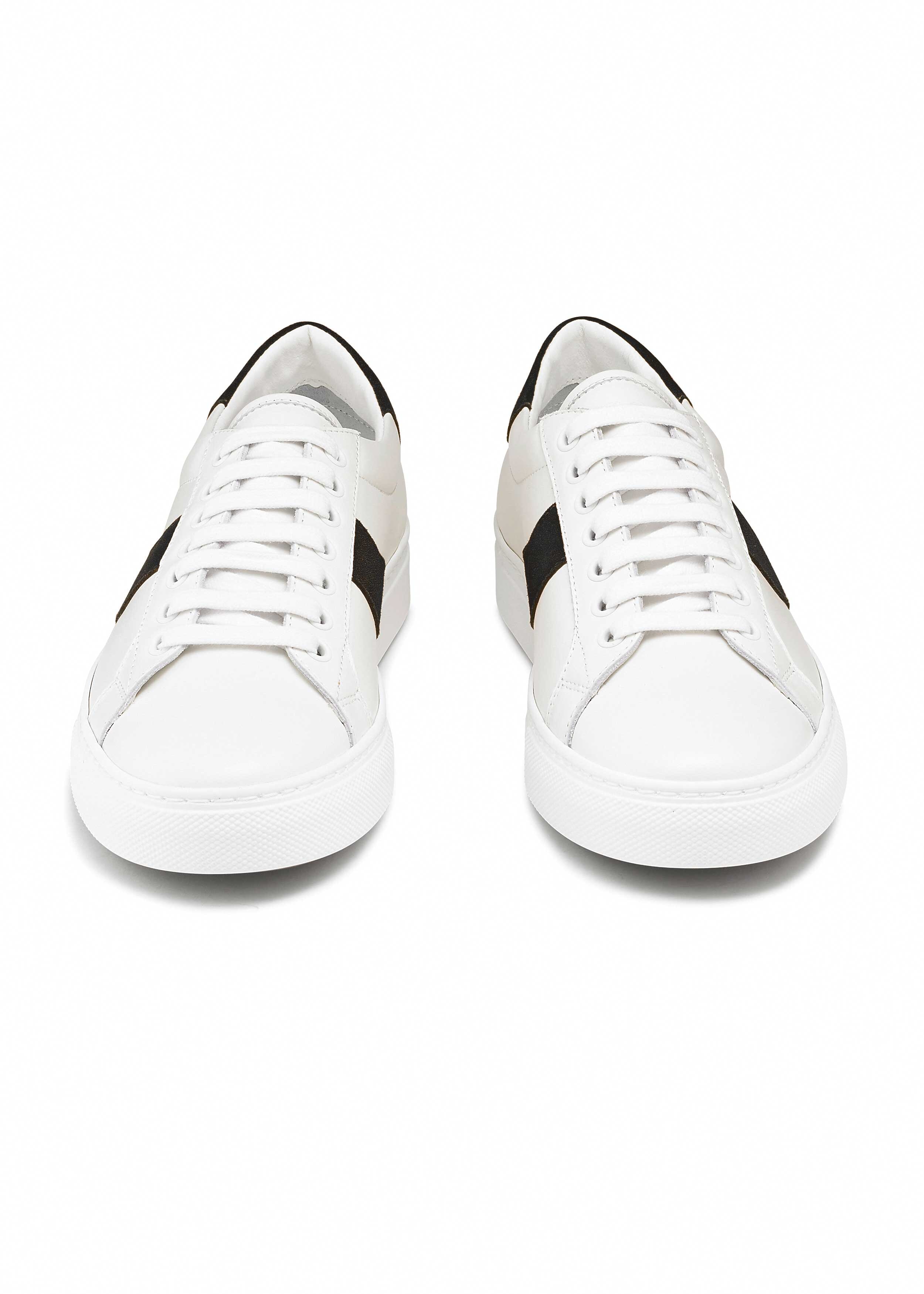 Leather Sneaker White/Black Suede