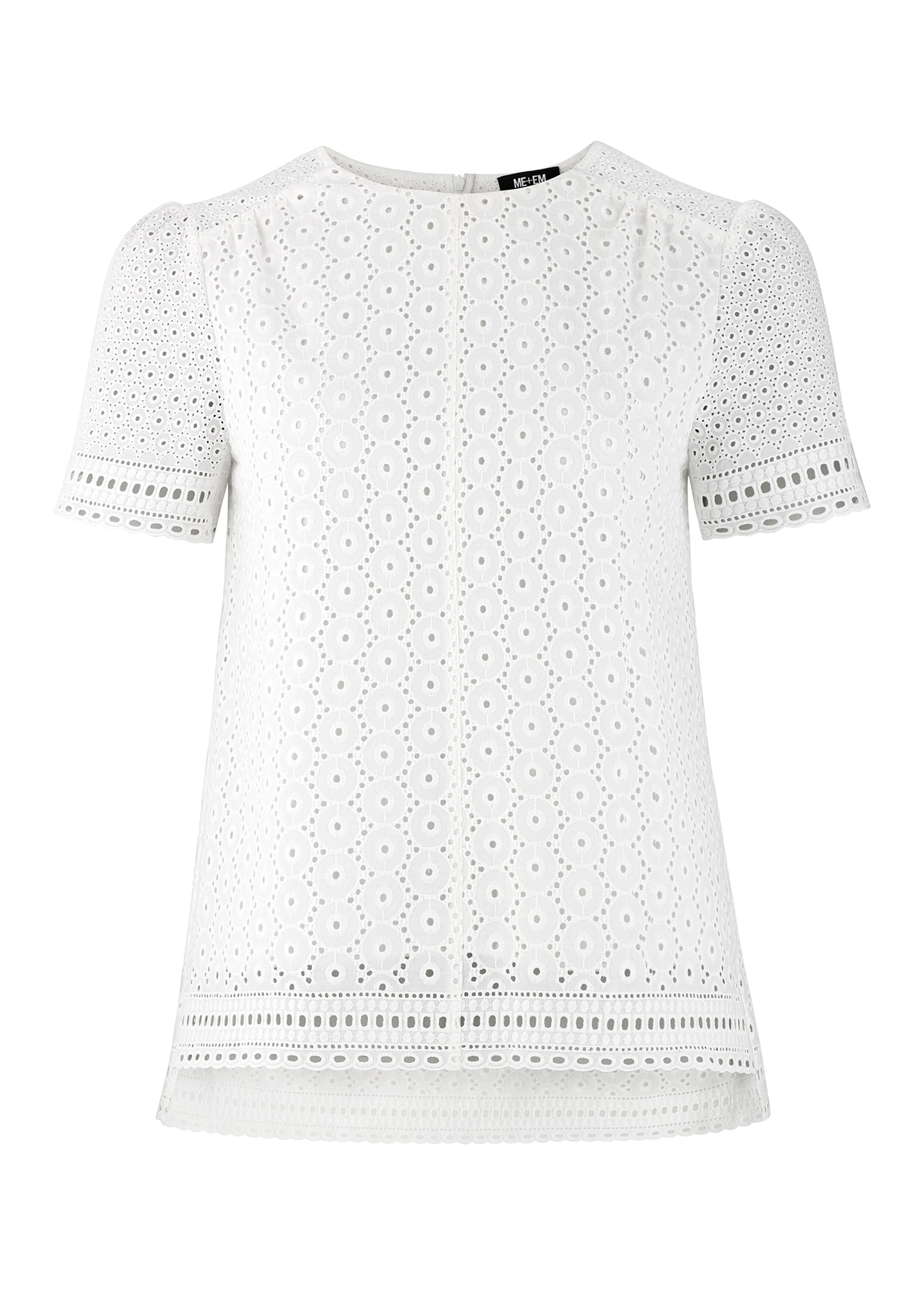 Broderie Boxy Top White