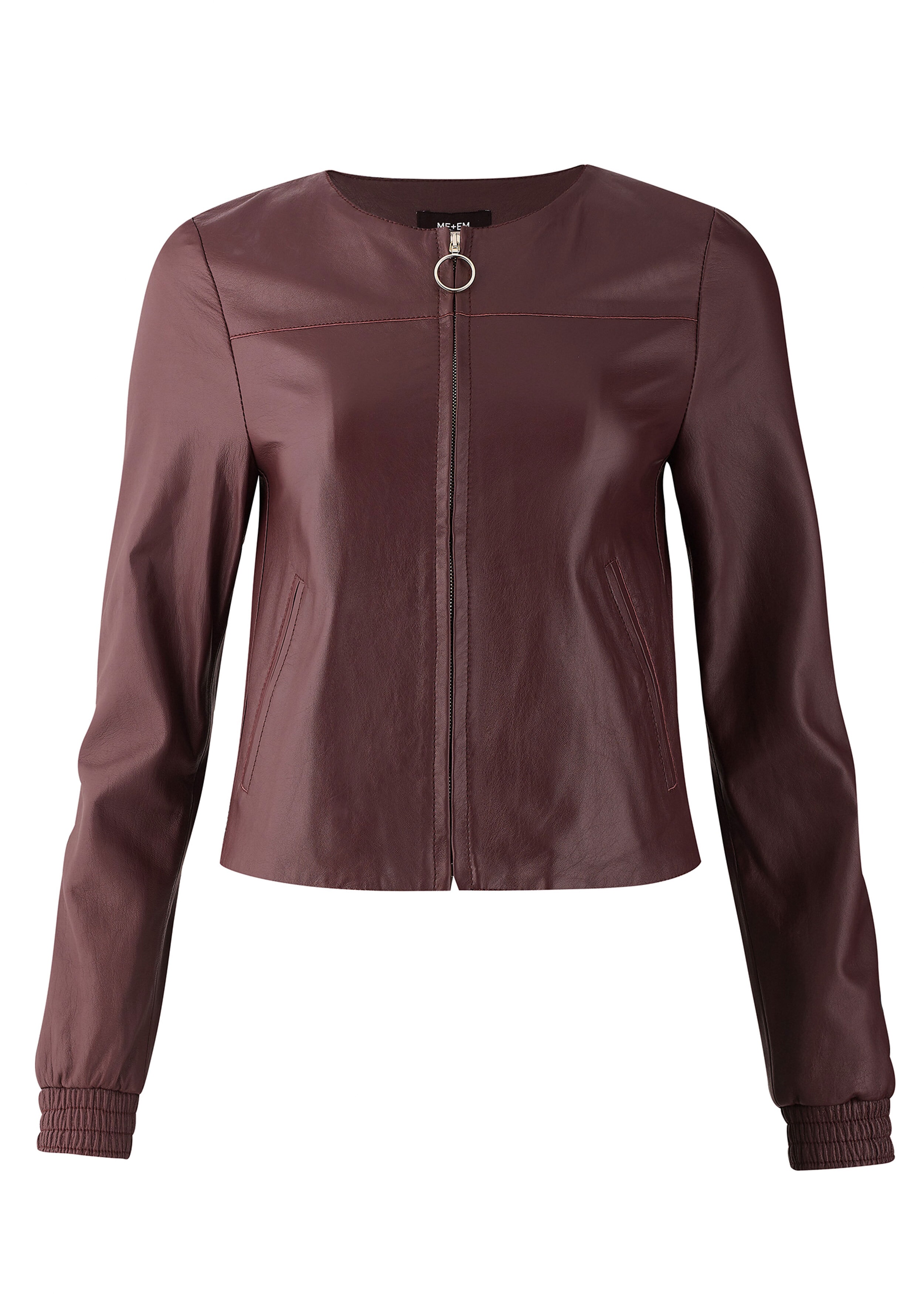 Cropped Leather Jacket Merlot