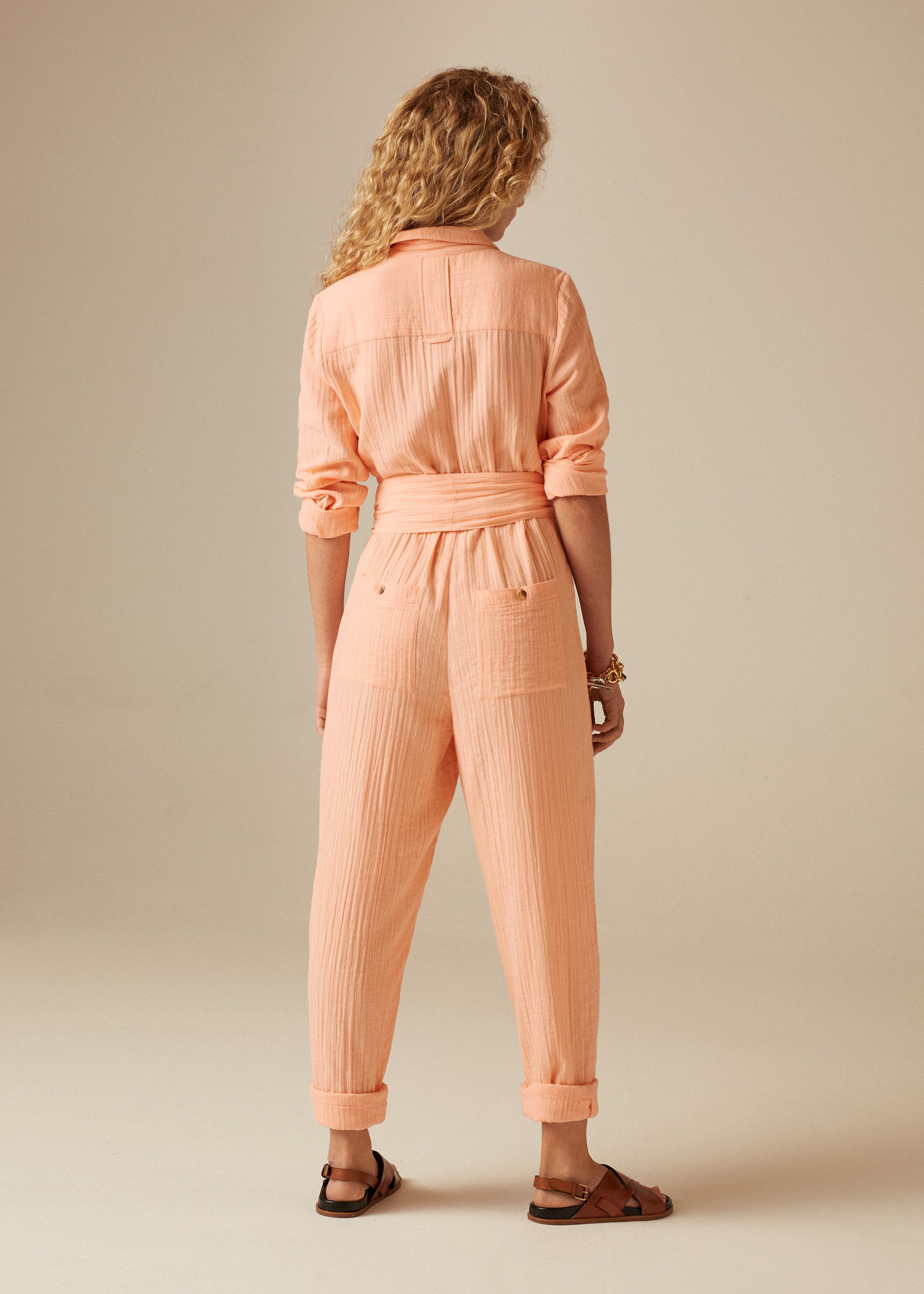 free people peach jumpsuit