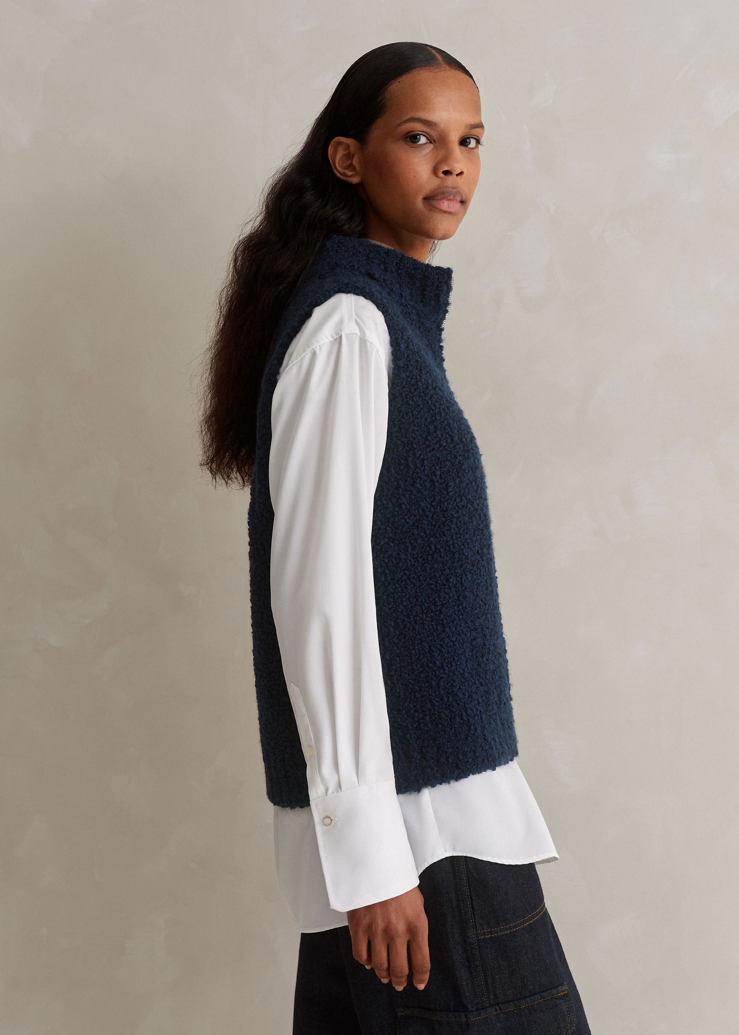 Mars Knitwear - Merino Wool Vest - Navy – Ensemble Studios