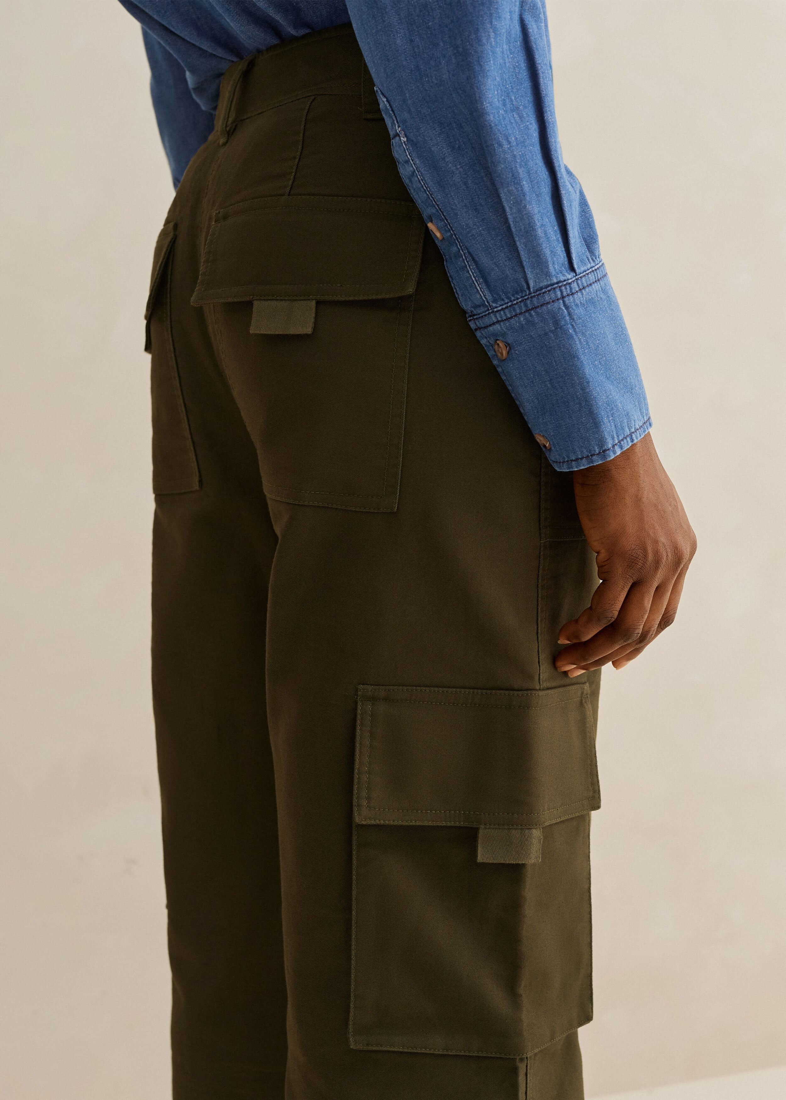 M&S GOODMOVE RANGE Skinny Cargo Trousers BNWT Size 12 Khaki Cotton