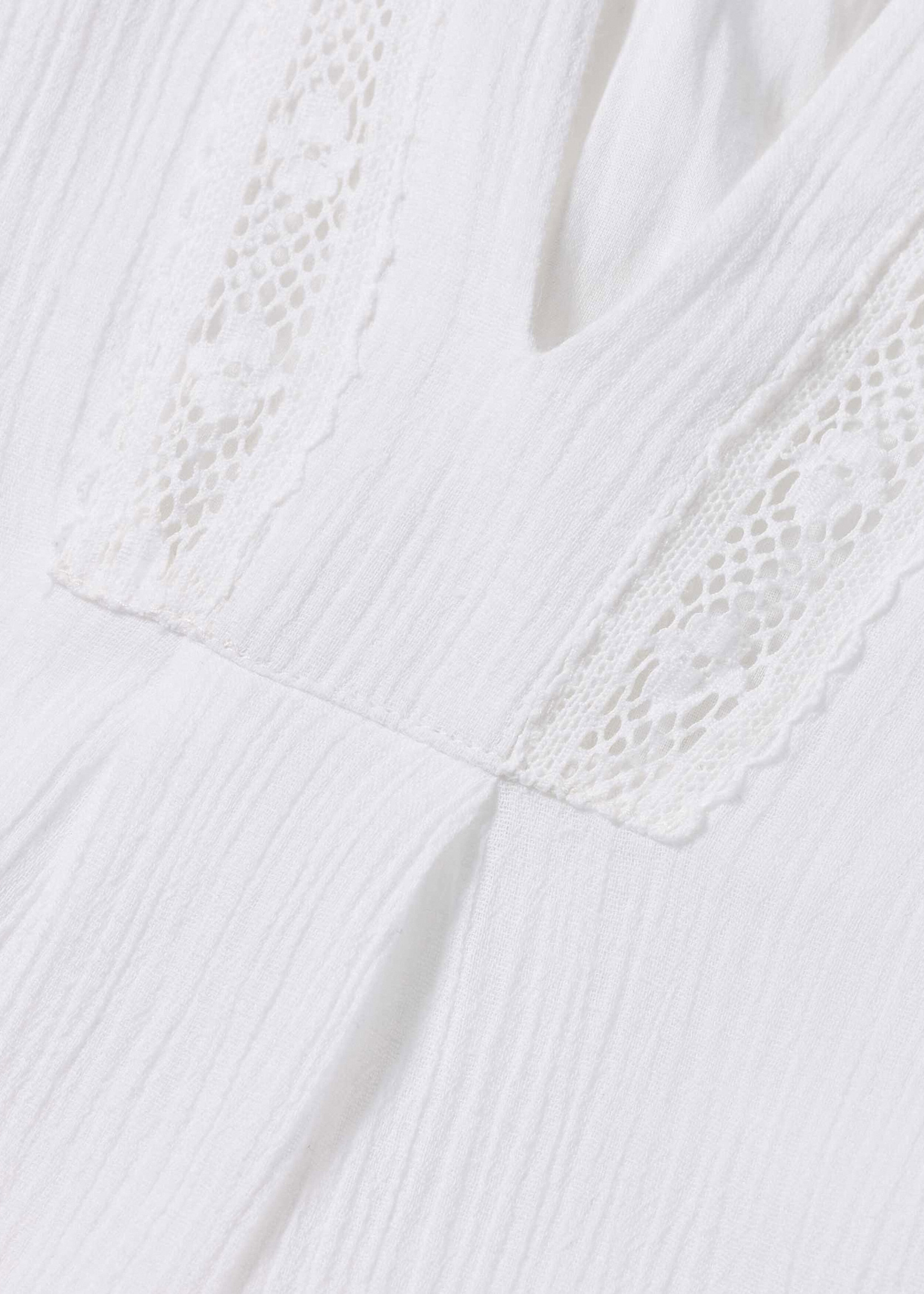 Lace Insert Cotton Dress Soft White