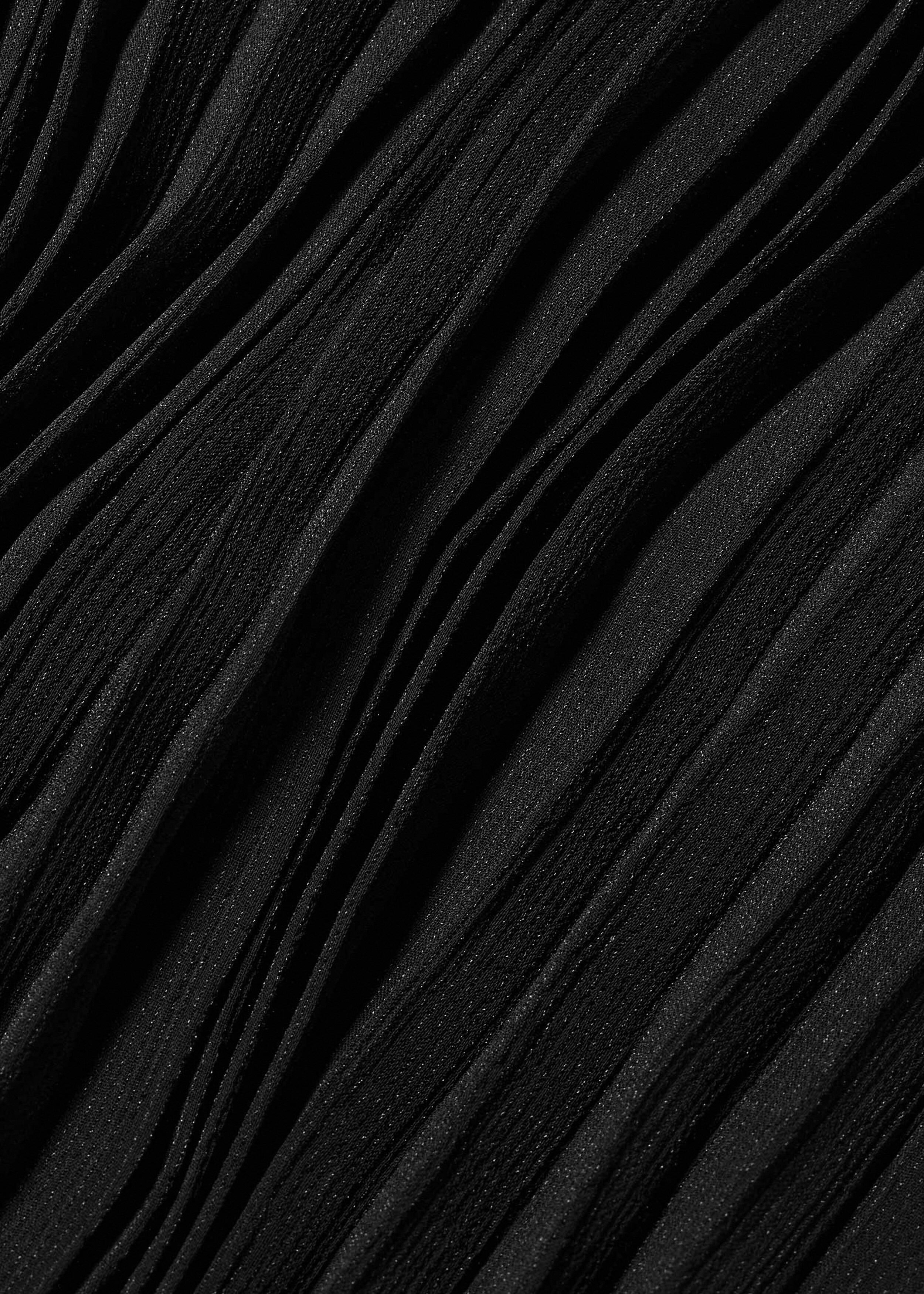 Sheer Pleat Maxi Dress Black