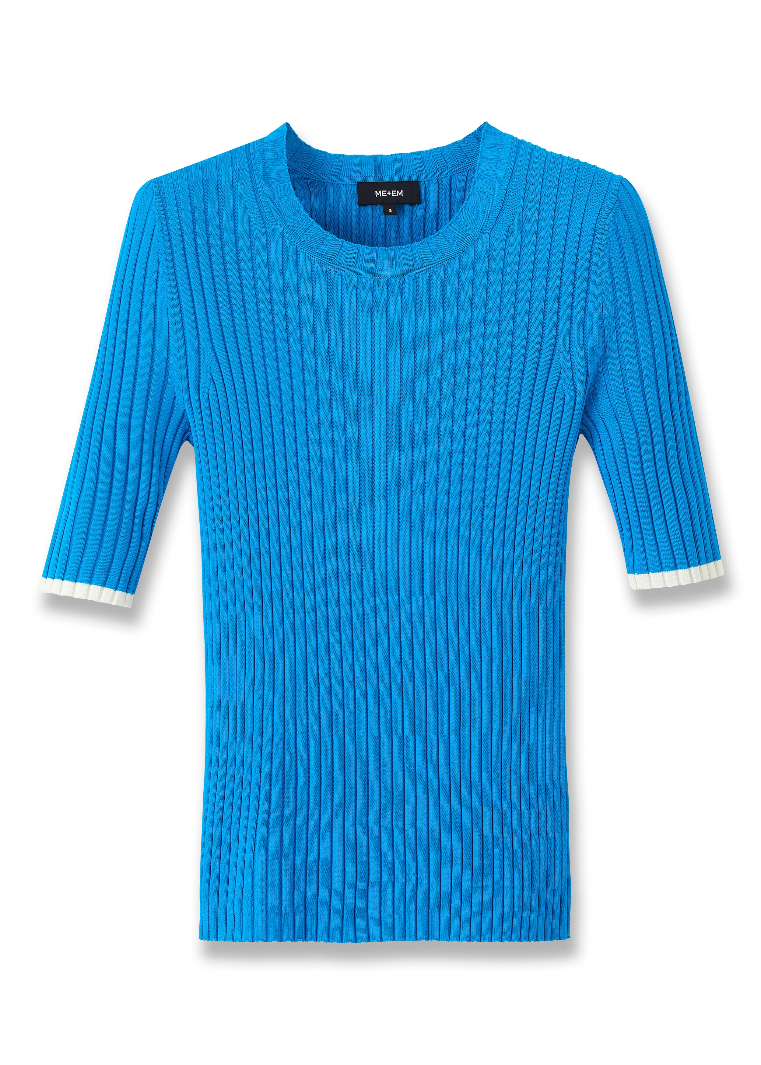 Easy Rib T-Shirt Knit Top Aqua