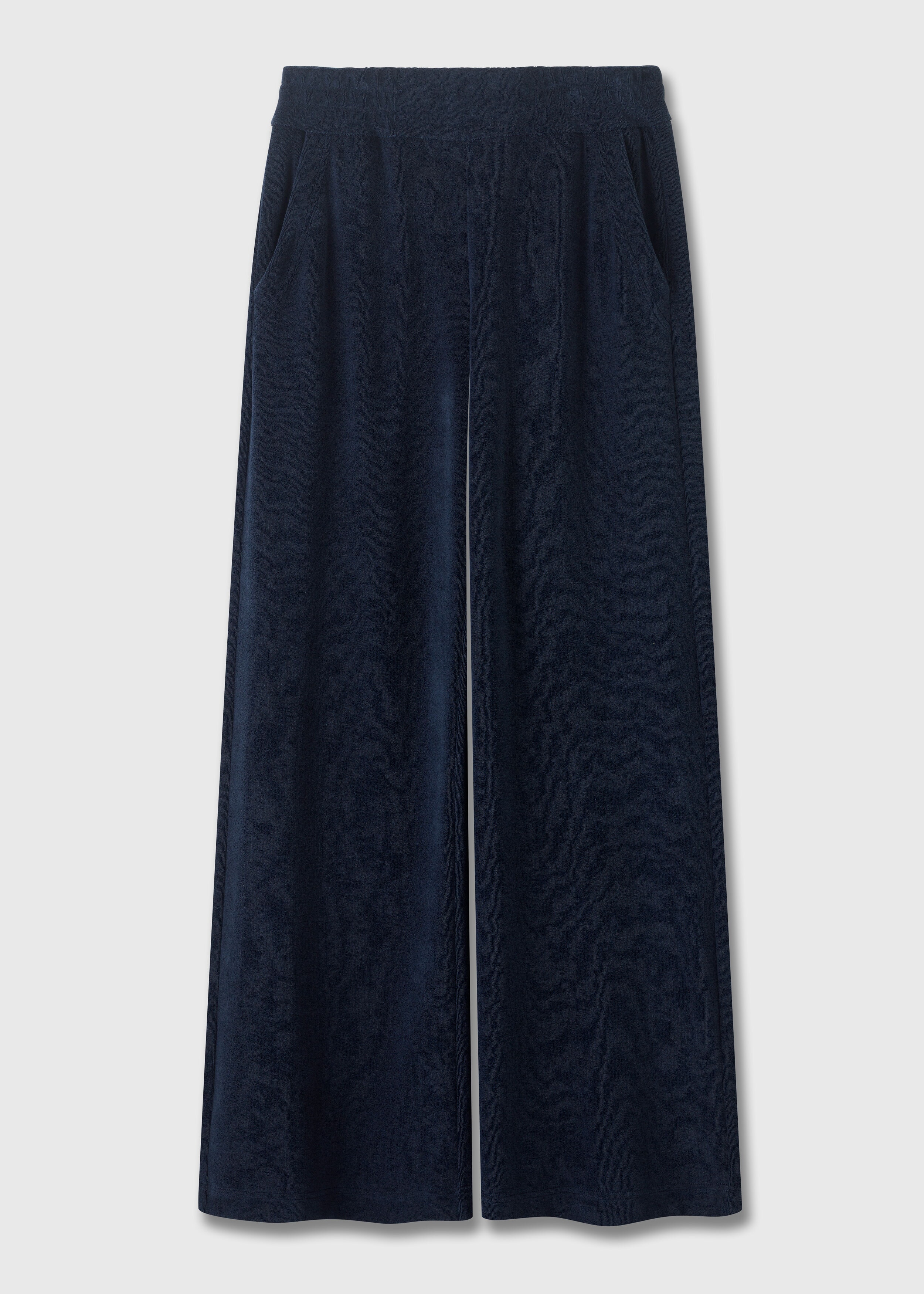 Toweling Wide-Leg Pant Navy