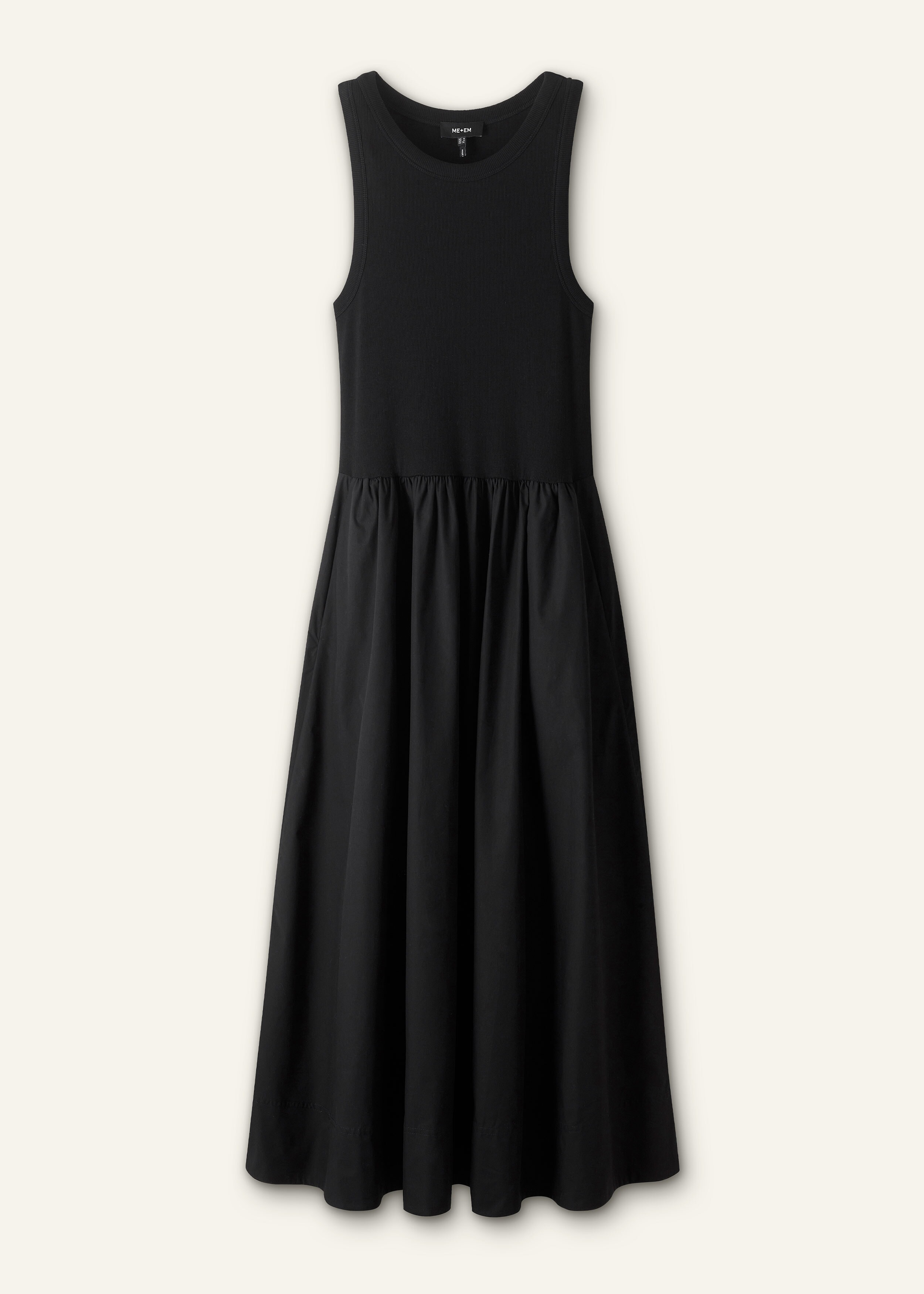 Mixed Media Maxi Dress Black