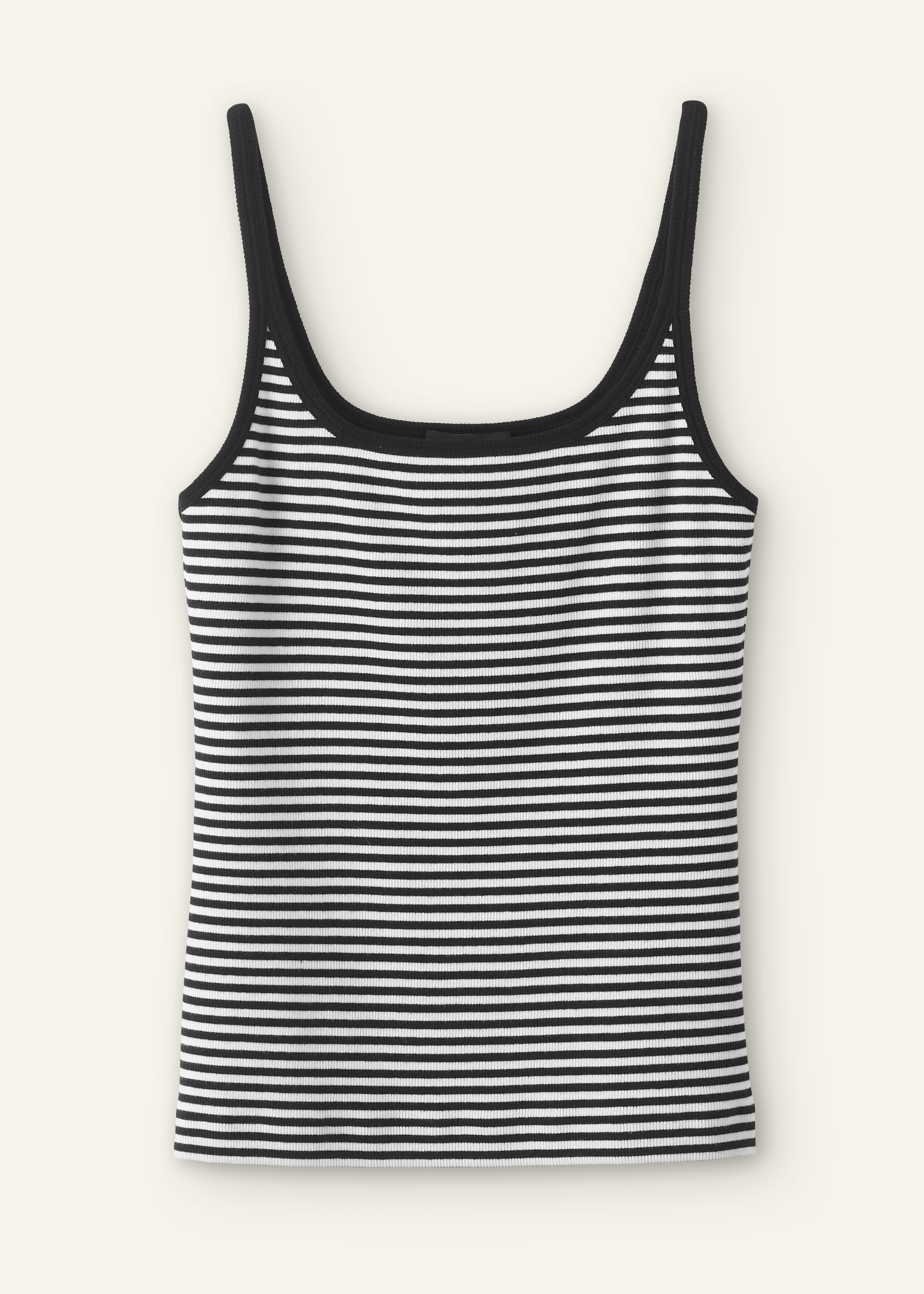 Ultimate Stripe Rib Cami Soft White/Black