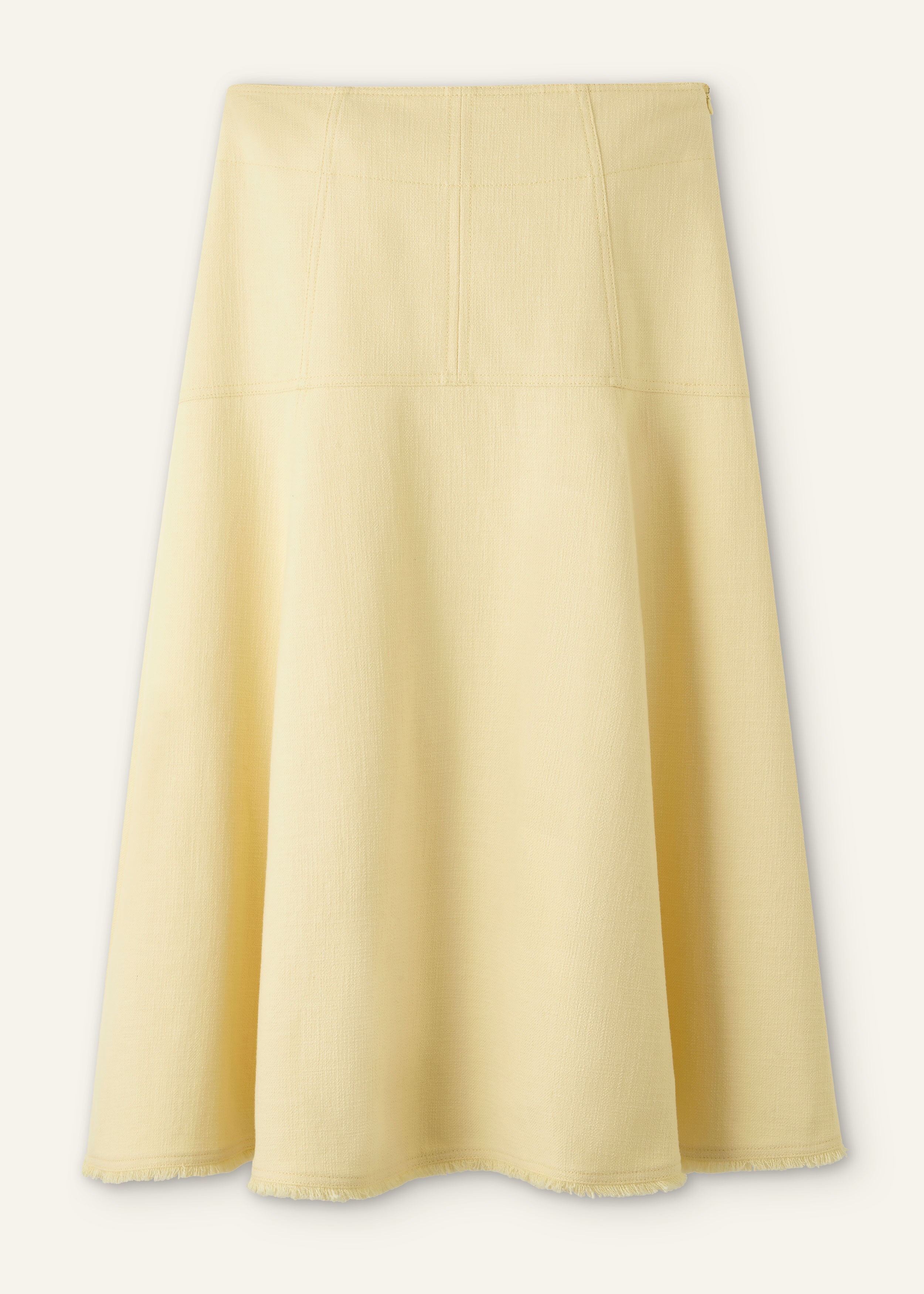 Textured Cotton-Blend Skirt Custard