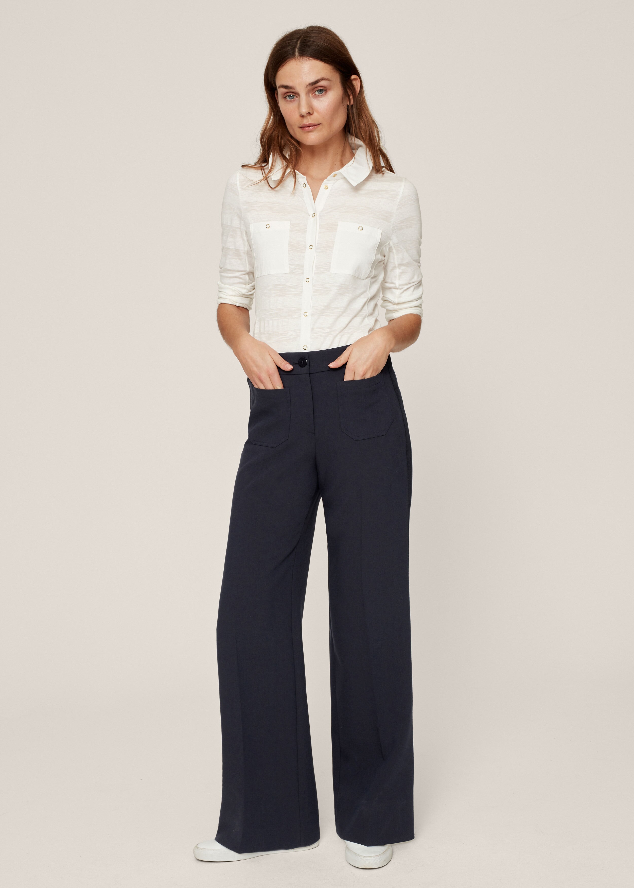 Full-Length Wide-Leg Trouser Navy