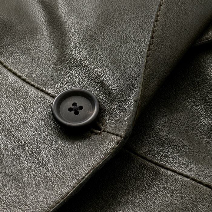 Supersoft Italian Leather Blazer Khaki