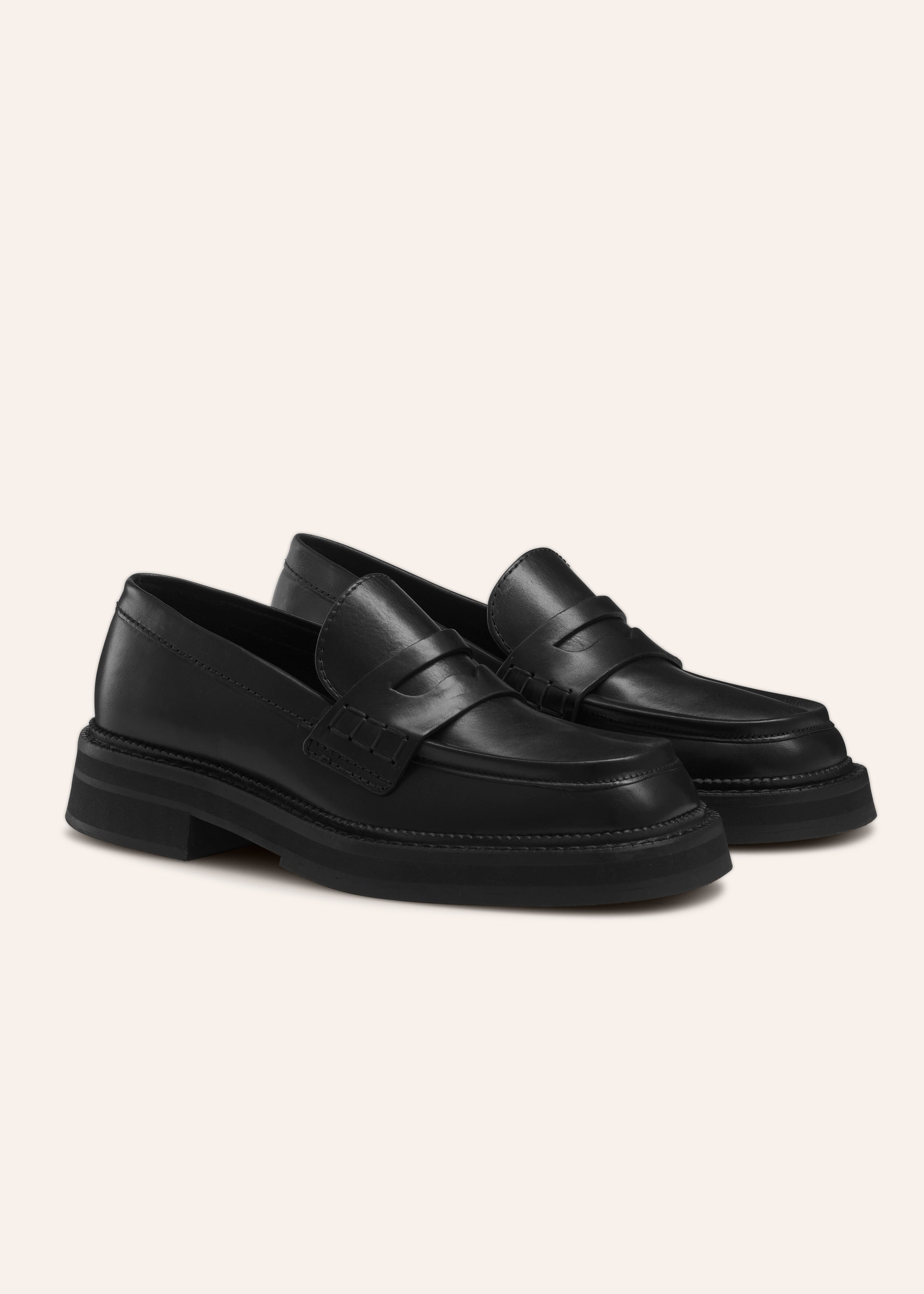 Chunky Square Toe Loafer Black