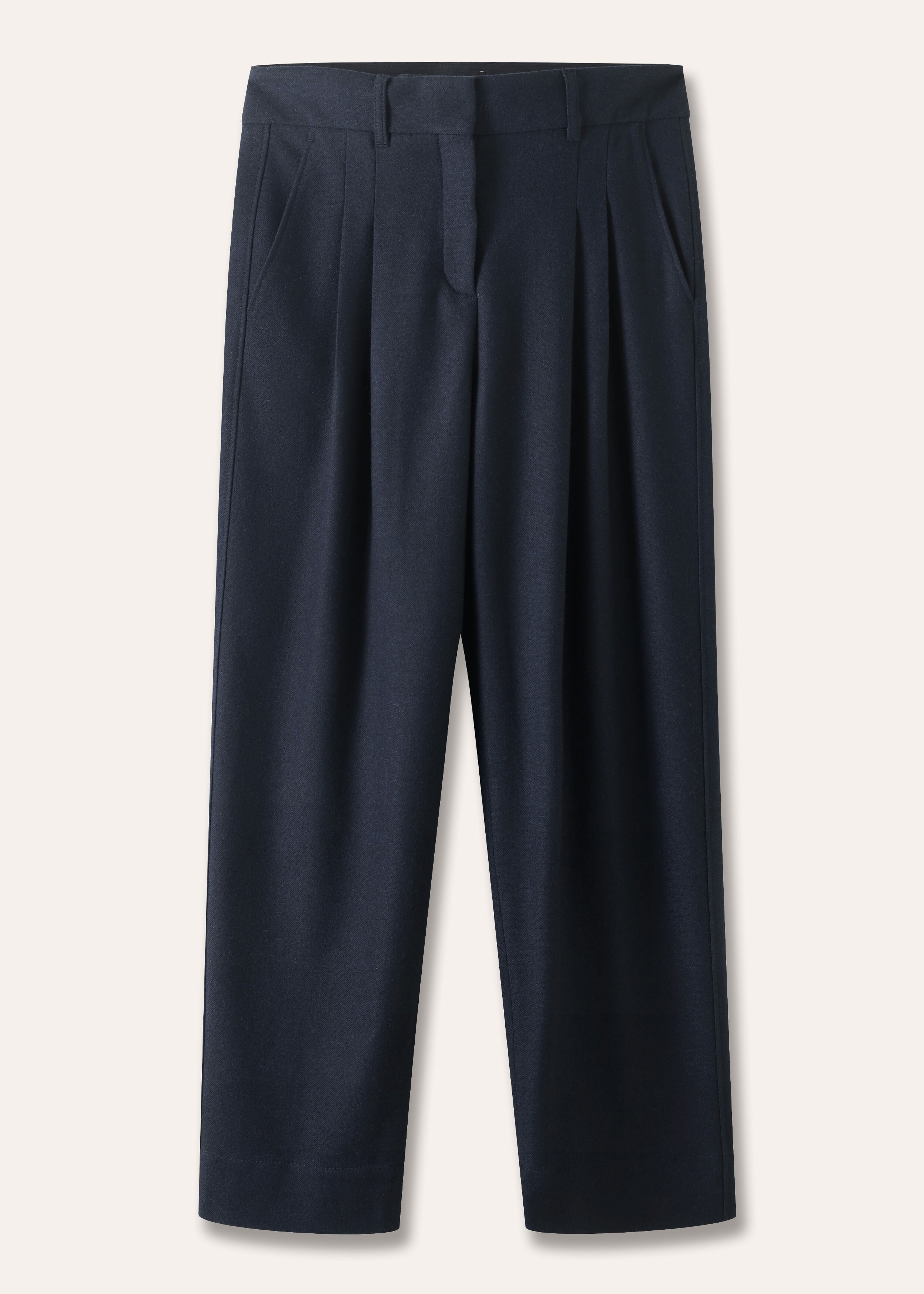 Fluid Wool Tapered Pant Navy