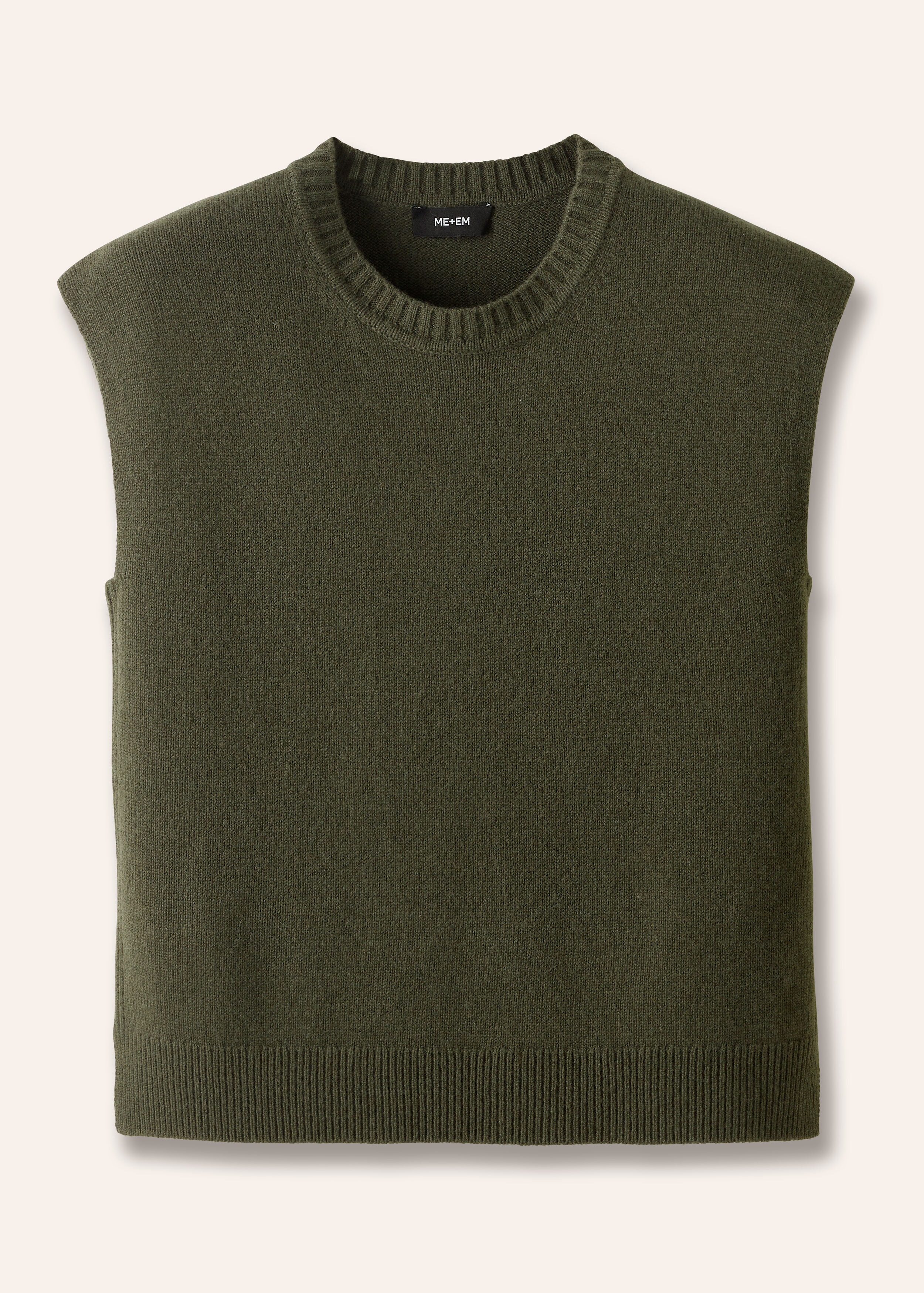 Merino Cashmere Relaxed Vest + Snood Intense Olive
