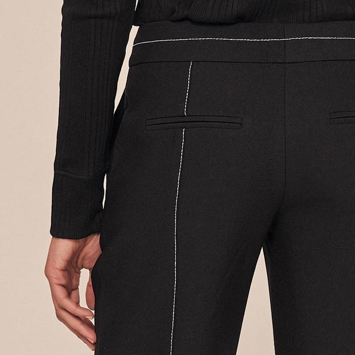 Stitch Detail Straight Crop Trouser
