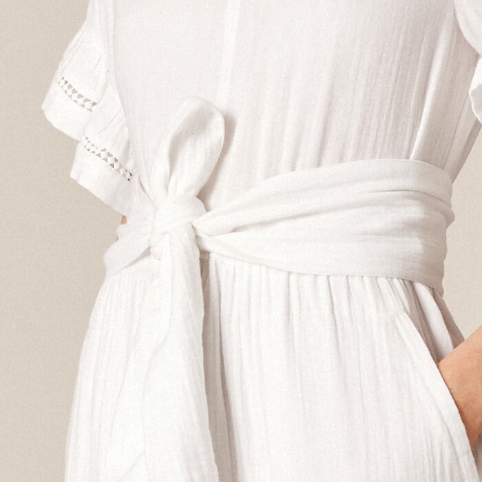 Cheesecloth Maxi Shirt Dress + Belt