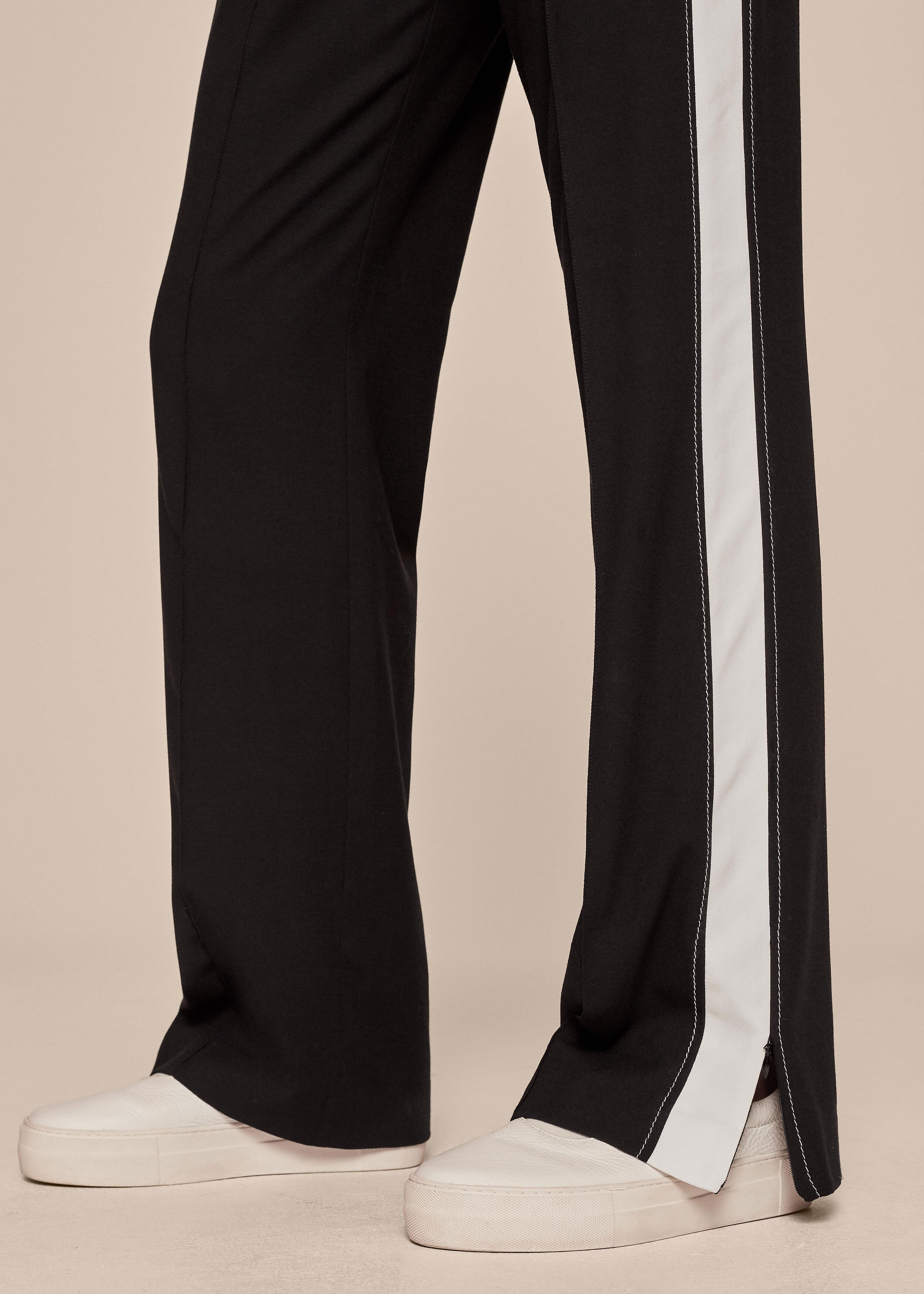 Tailored Crepe Track Pant Black/White