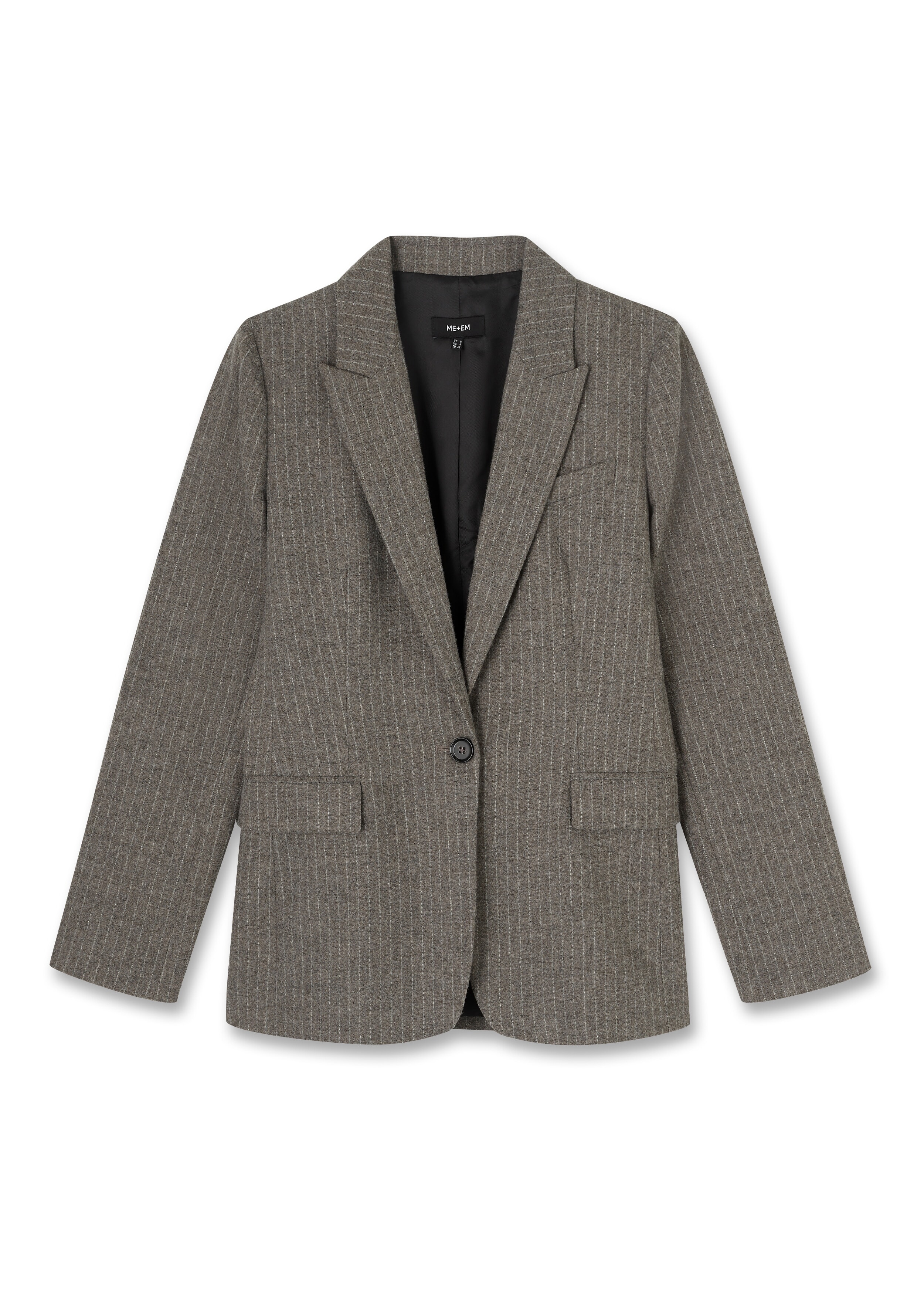 Chalk Stripe Longline Blazer Bleached Brown/Chalk