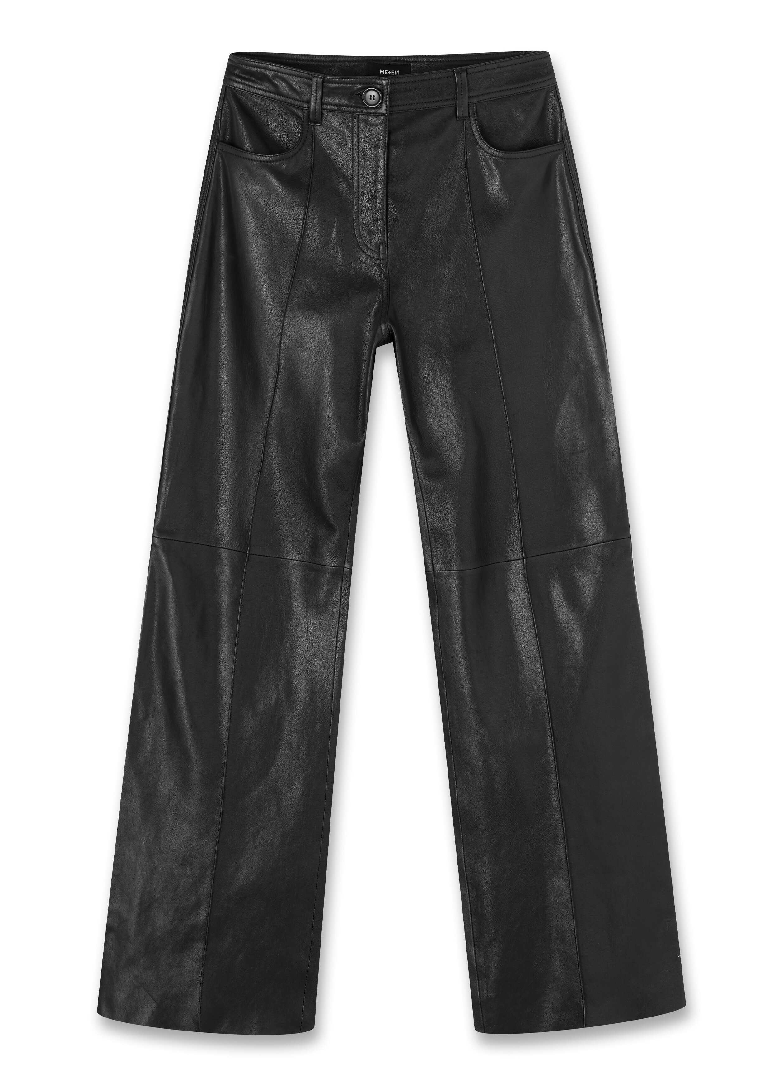 Luxe Leather Wide-Leg Pant Black