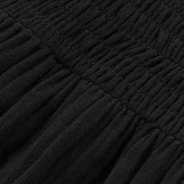 Cheesecloth Shirred Halterneck Maxi Dress Black