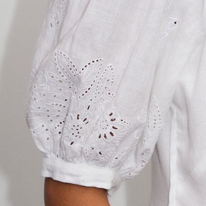 Broderie Anglaise Maxi Shirt Dress + Belt Soft White