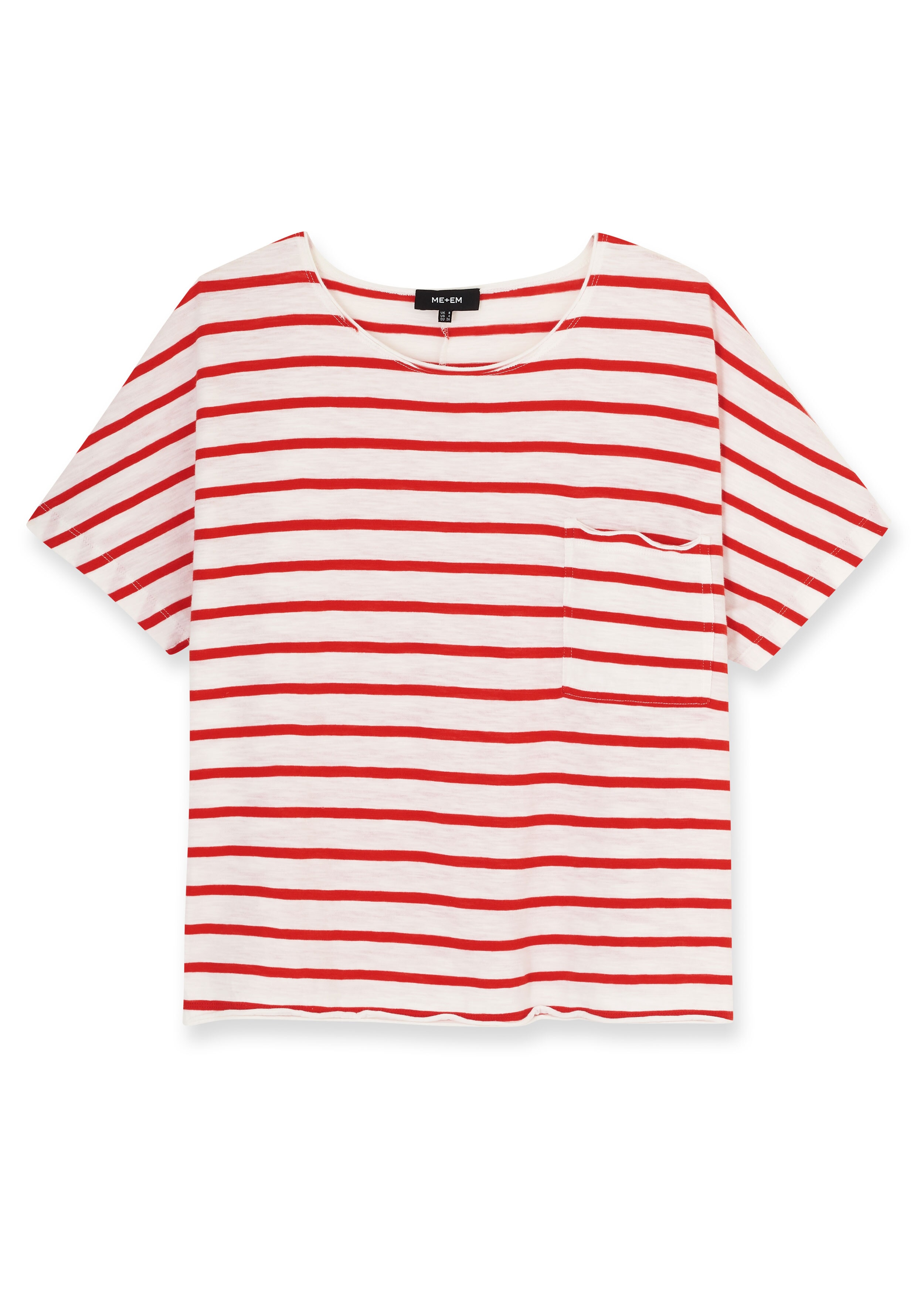 Stripe Oversized Box Tee White/Red