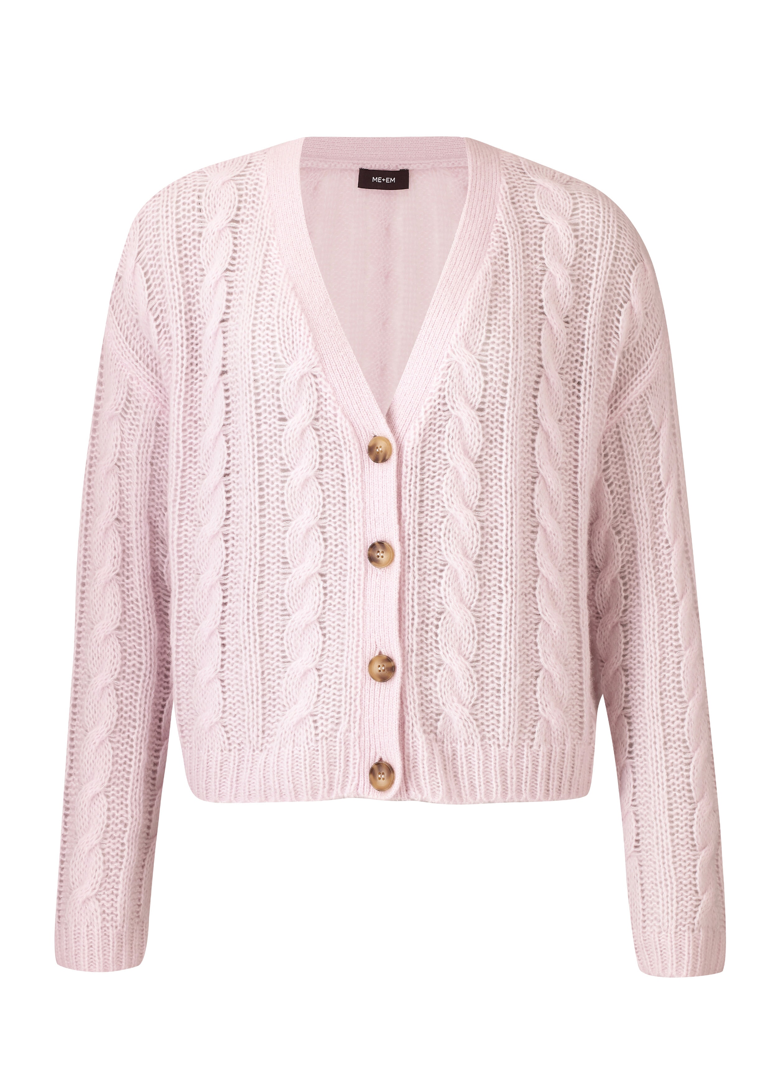 Cashmere Silk Cable Knit Cardigan Lilac