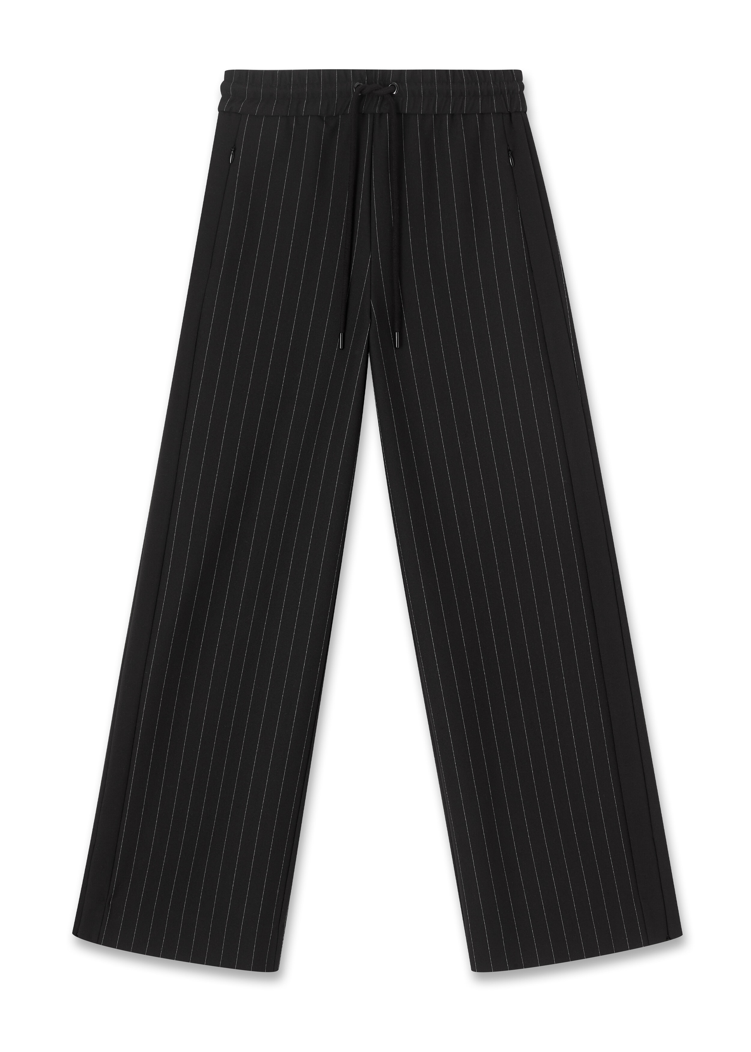 Pinstripe Ponte Track Pant Black/White