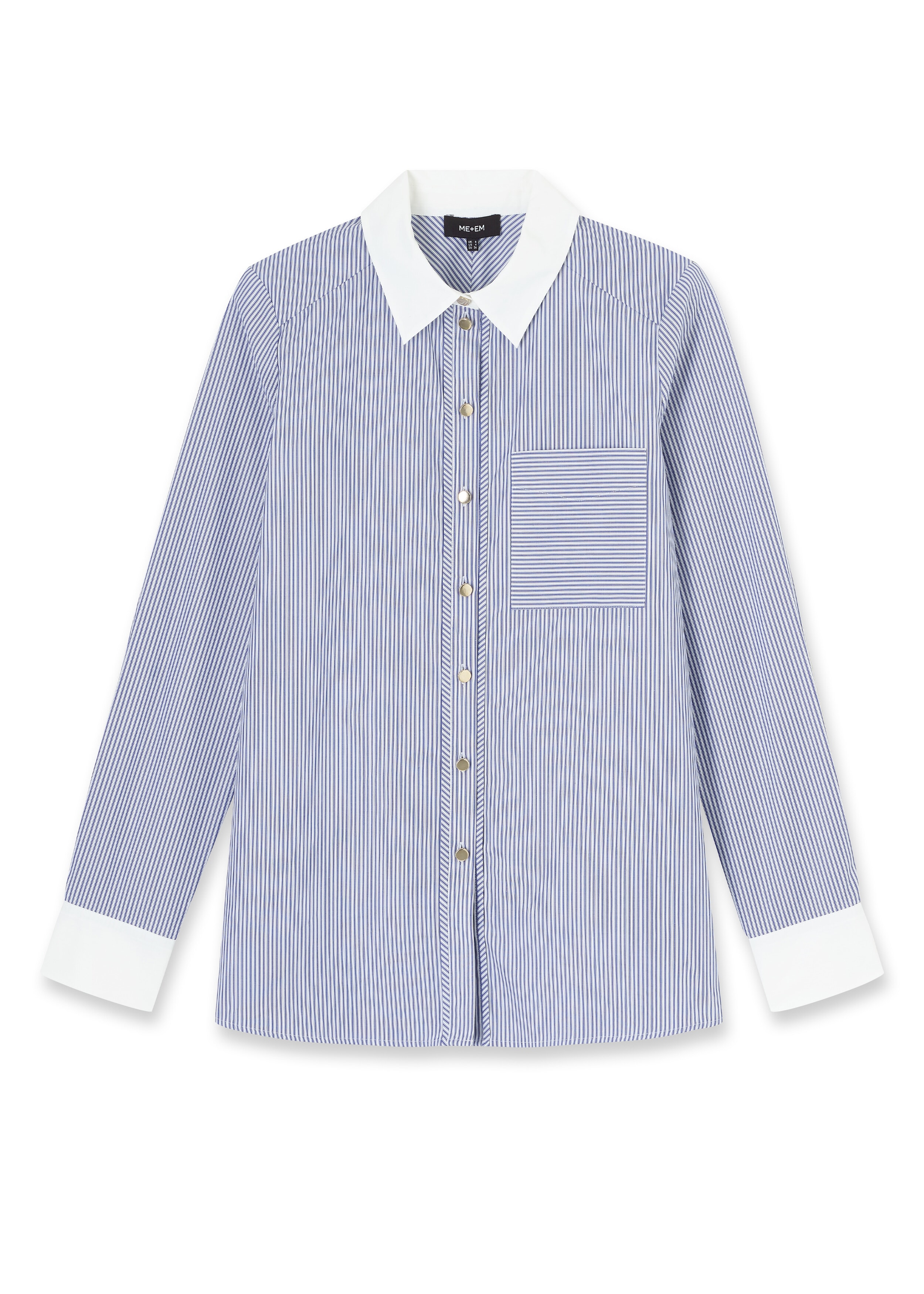 Relaxed Feature Button Striped Shirt Navy/White