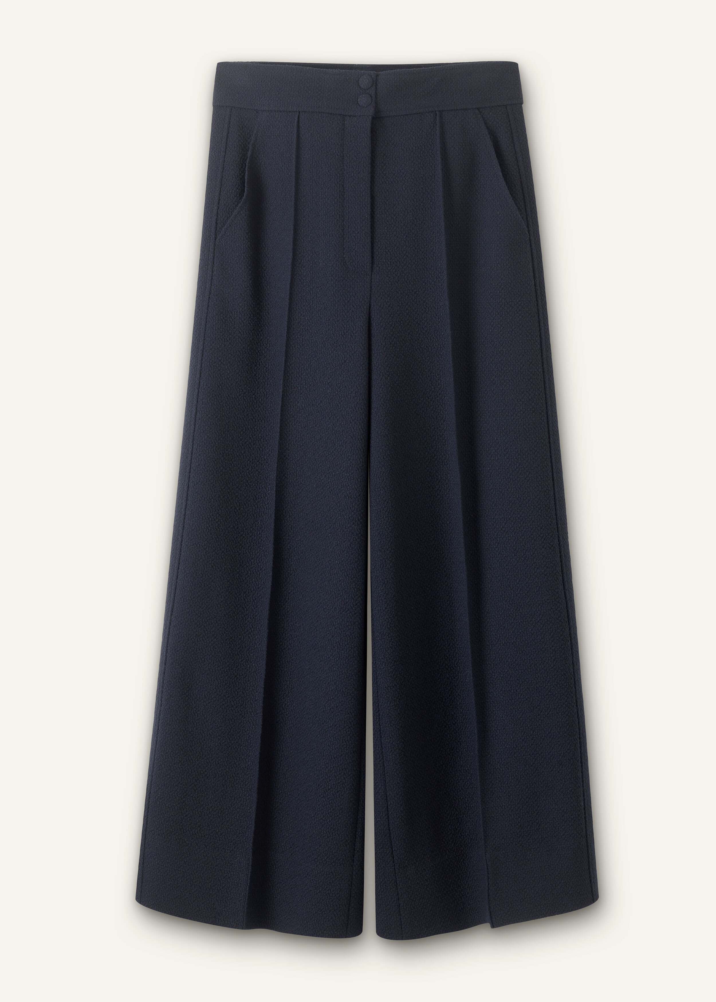 Tapered Wide Leg Cropped Pants, PAVO V1.Y7.02, Navy