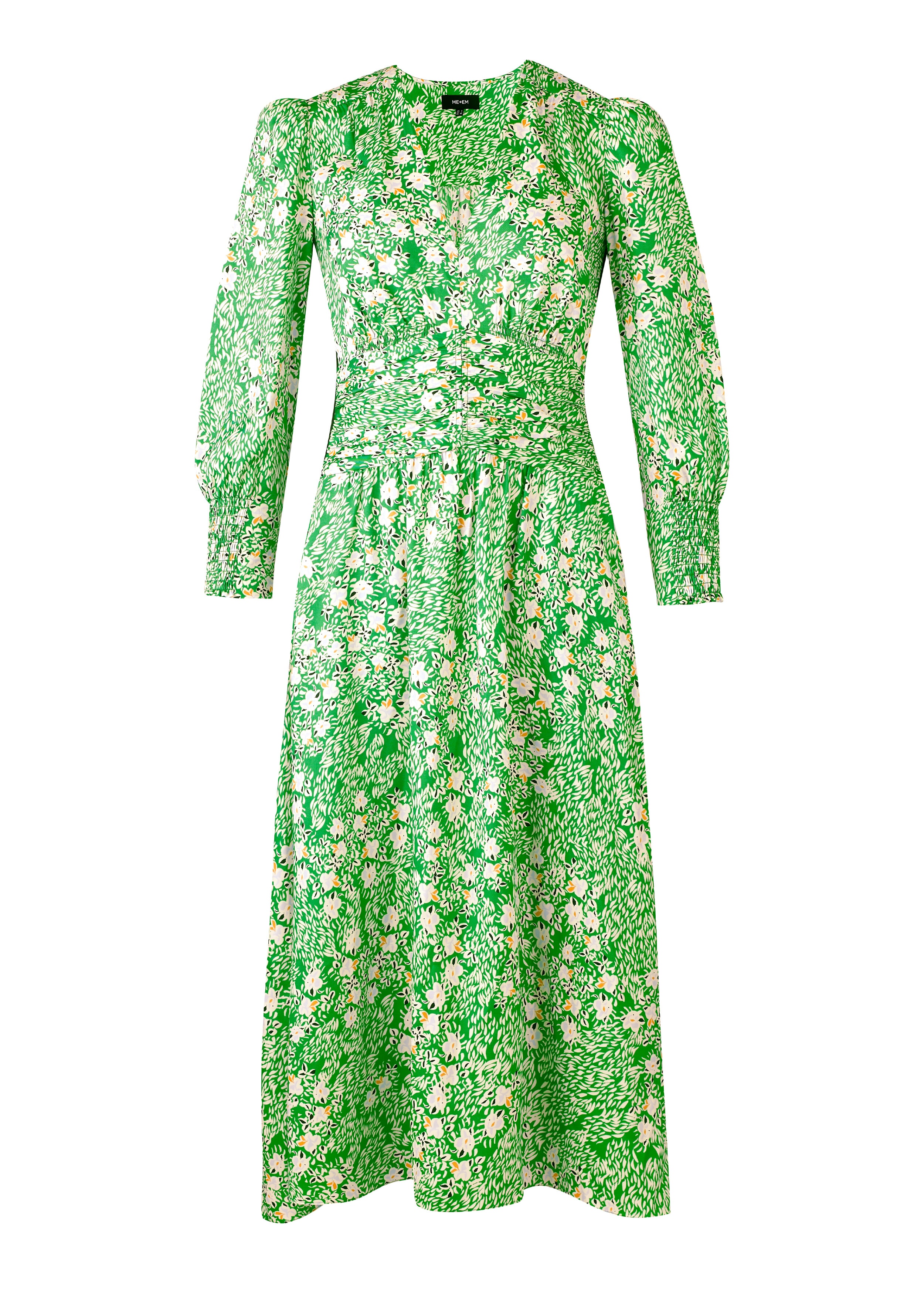 Kyoto Garden Print Midi Dress Island Green/Cream/Pale Blue/Black