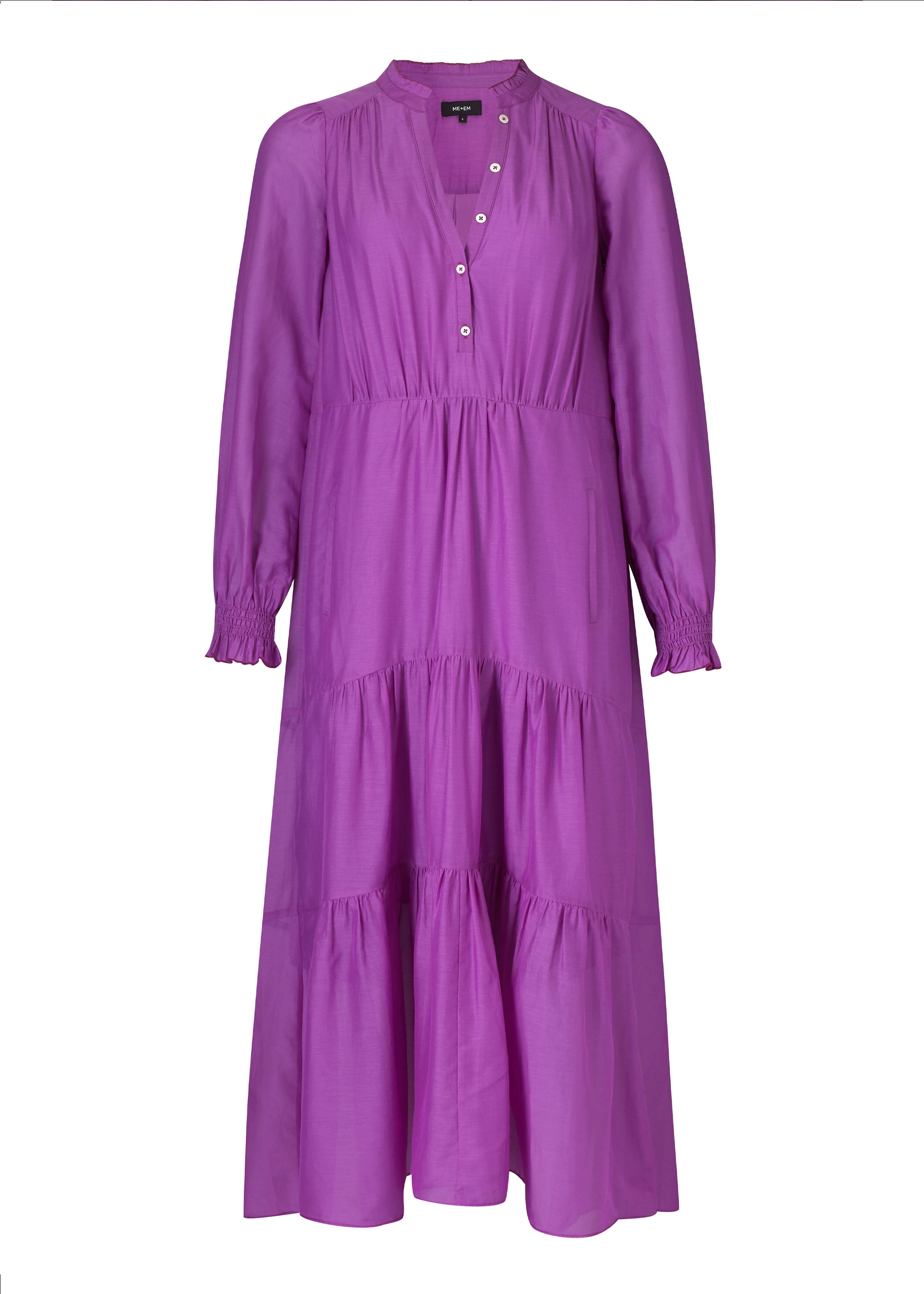 Silk Cotton Boho Maxi Dress + Belt Purple